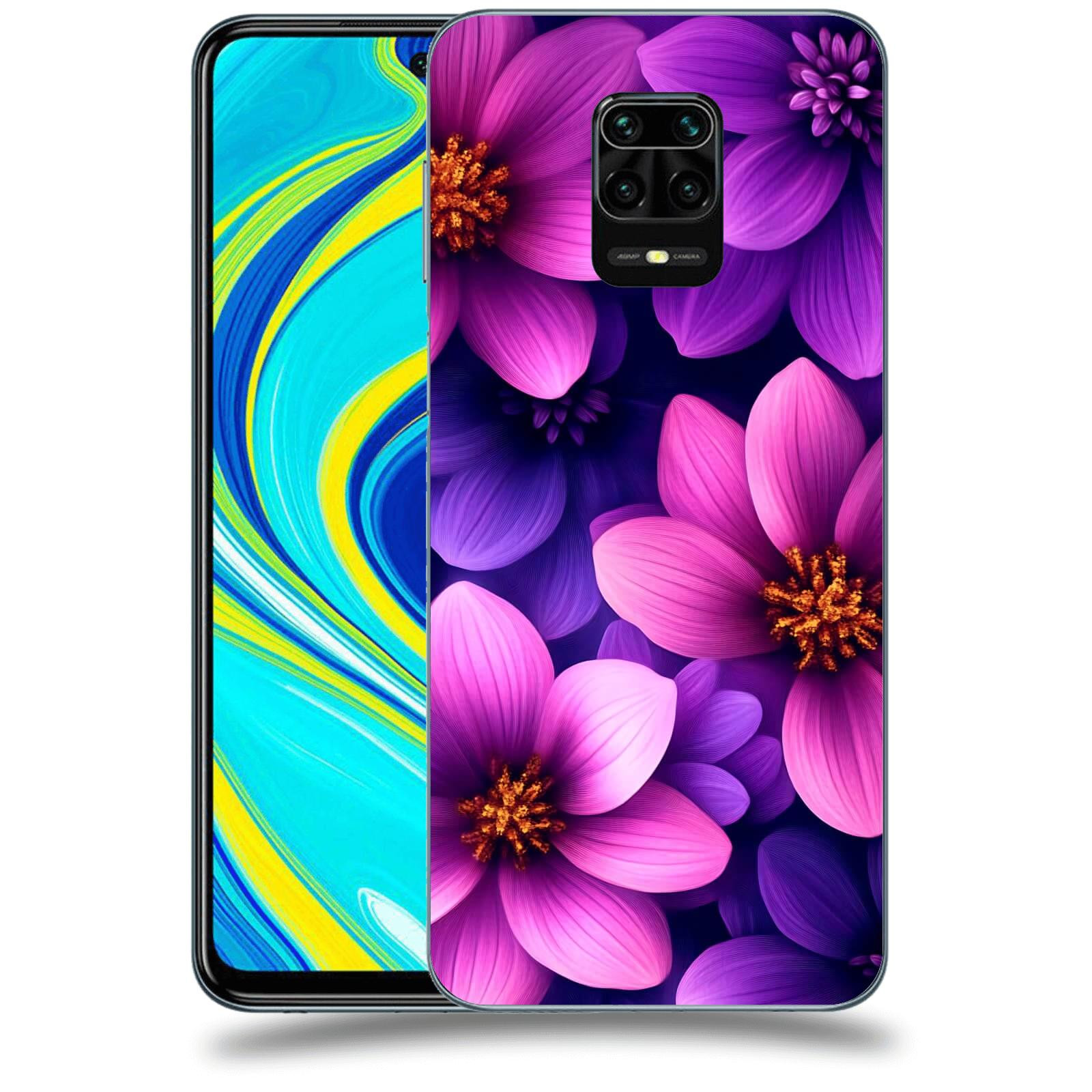 ACOVER Kryt na mobil Xiaomi Redmi Note 9S - Fialové květiny