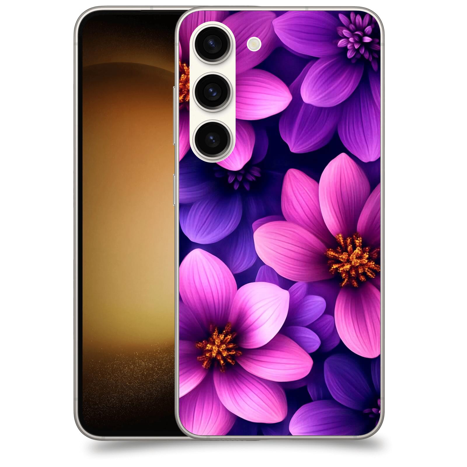 ACOVER Kryt na mobil Samsung Galaxy S23 5G - Fialové květiny