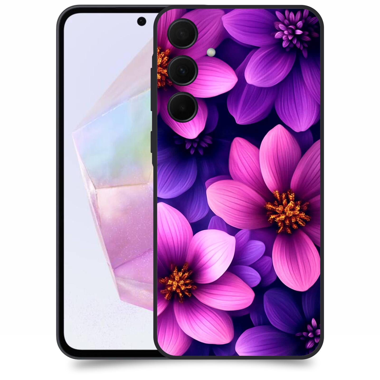 ACOVER Kryt na mobil Samsung Galaxy A35 5G - Fialové květiny