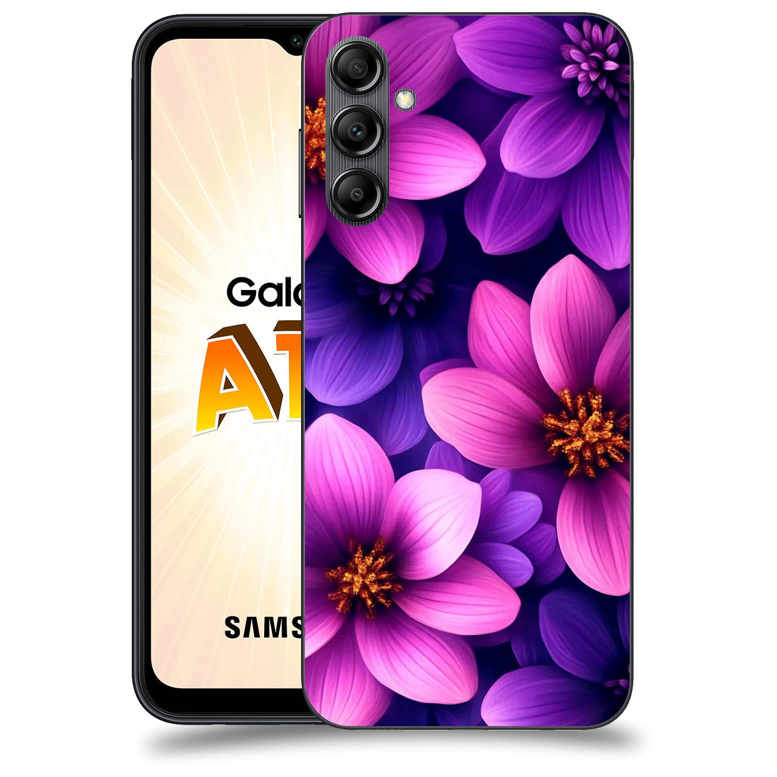 ACOVER Kryt na mobil Samsung Galaxy A14 LTE - Fialové květiny