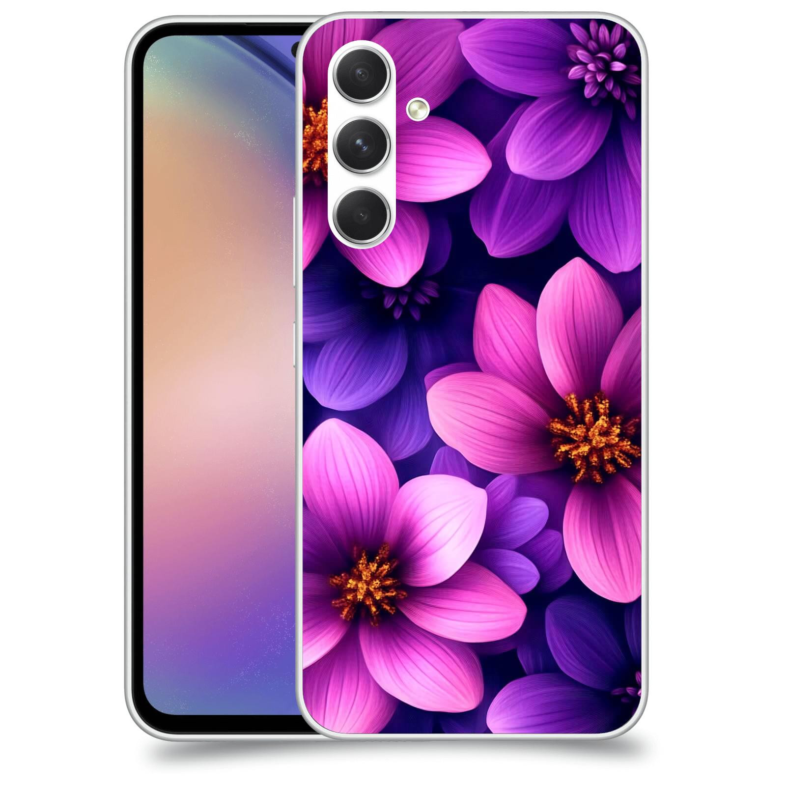 ACOVER Kryt na mobil Samsung Galaxy M54 5G - Fialové květiny