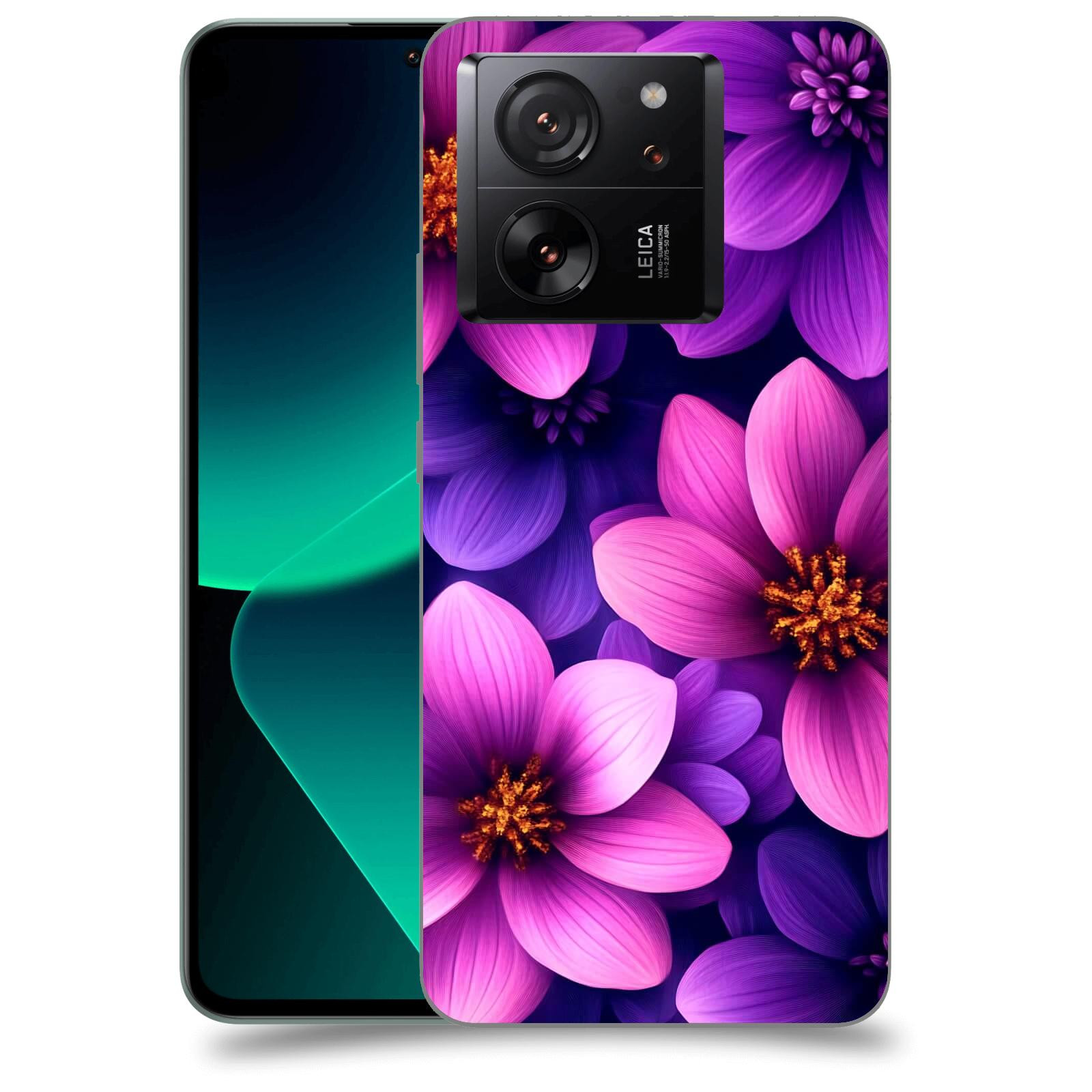 ACOVER Kryt na mobil Xiaomi 13T pro - Fialové květiny