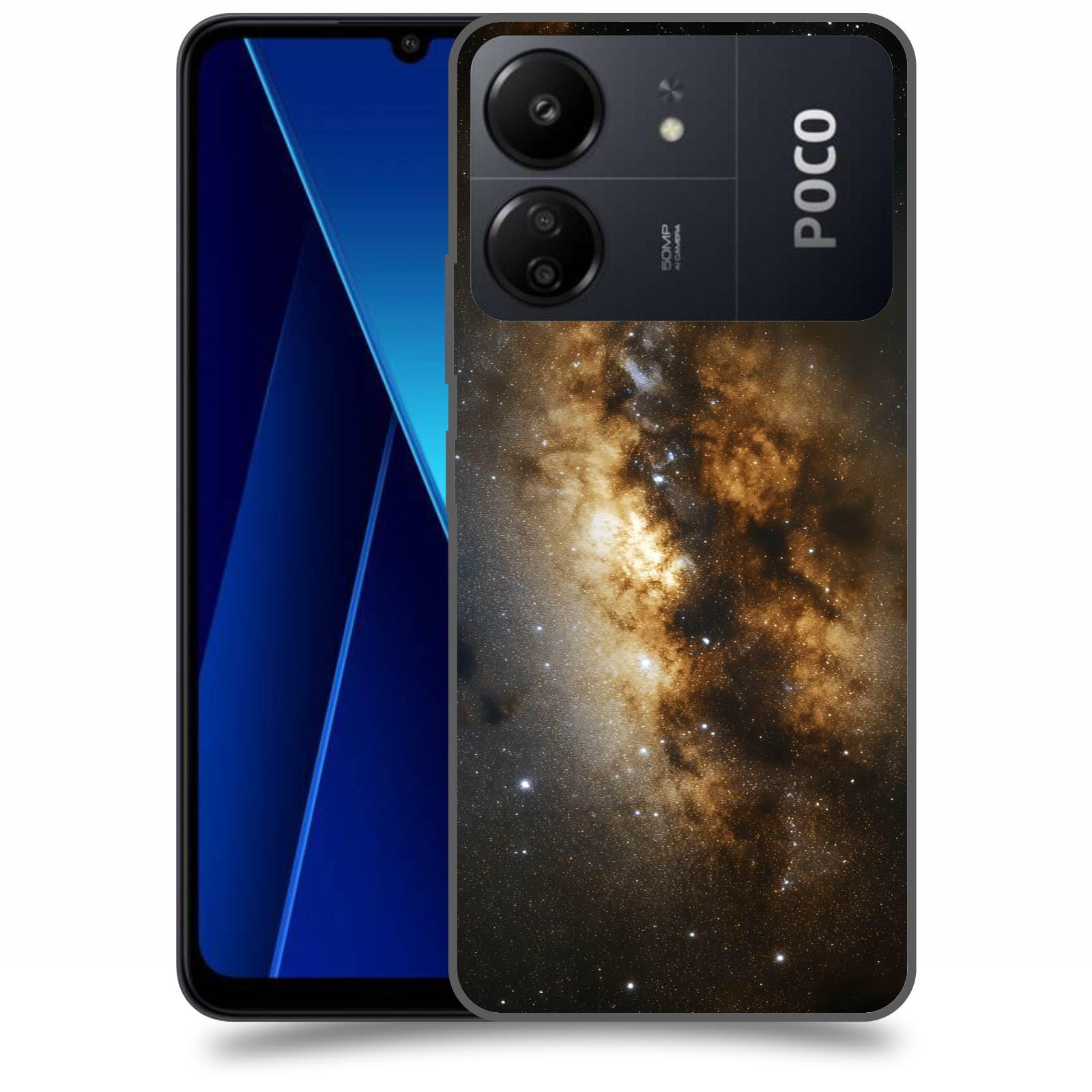 ACOVER Kryt na mobil Poco C65 - Kosmický oheň