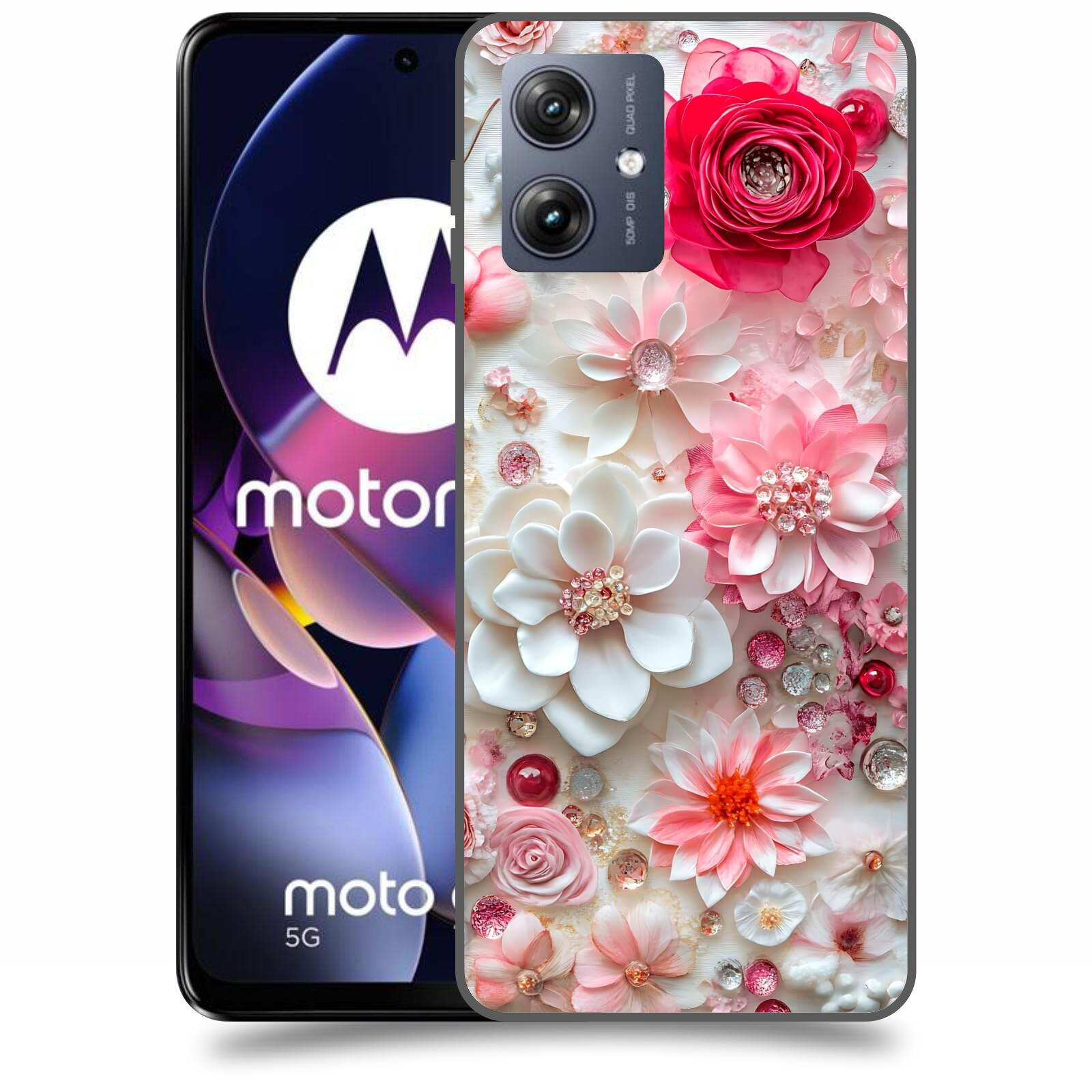 ACOVER Kryt na mobil Motorola Moto G54 5G - Květinový luxus