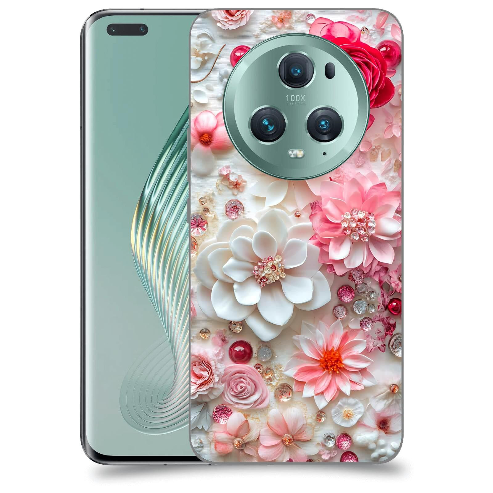 ACOVER Kryt na mobil Honor Magic5 Pro - Květinový luxus