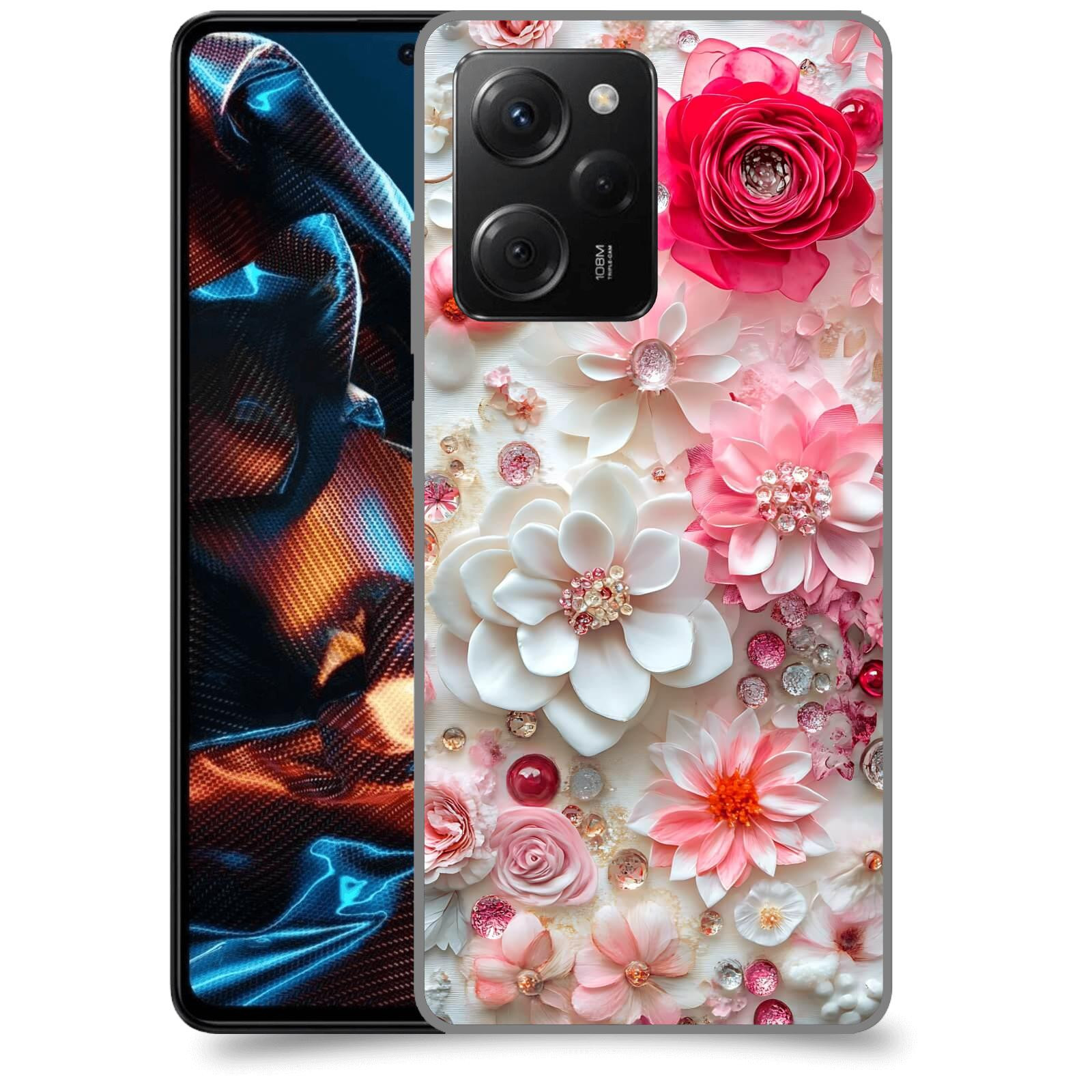 ACOVER Kryt na mobil Xiaomi Poco X5 Pro - Květinový luxus