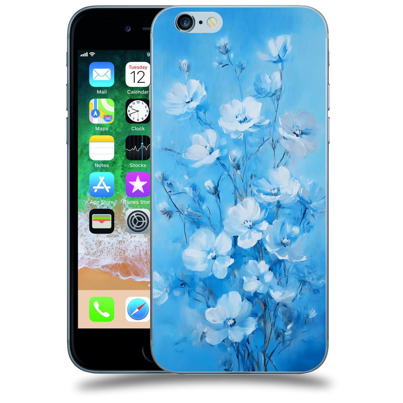 ACOVER Kryt na mobil Apple iPhone 6/6S - Modrá ilustrace