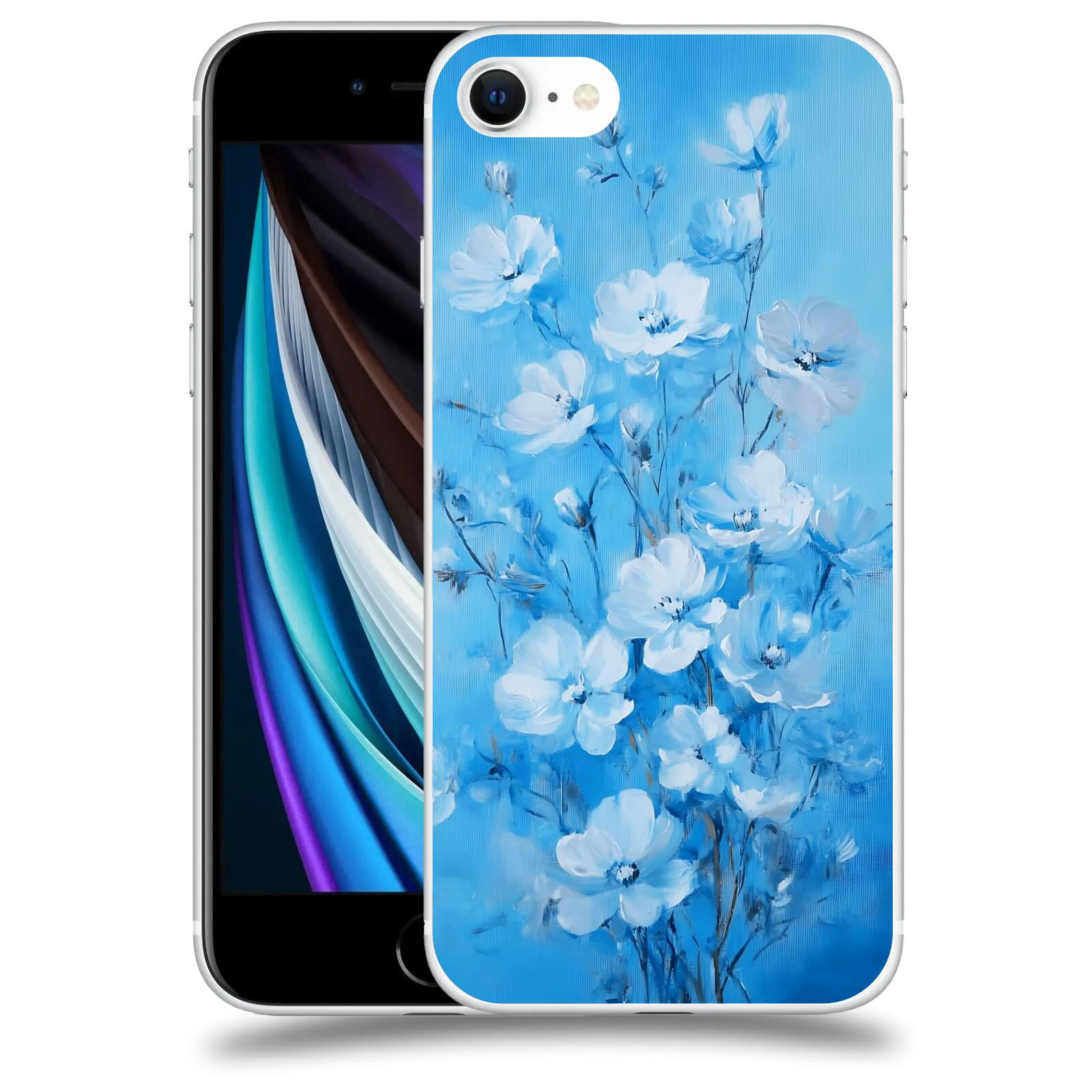 ACOVER Kryt na mobil Apple iPhone SE 2020 - Modrá ilustrace