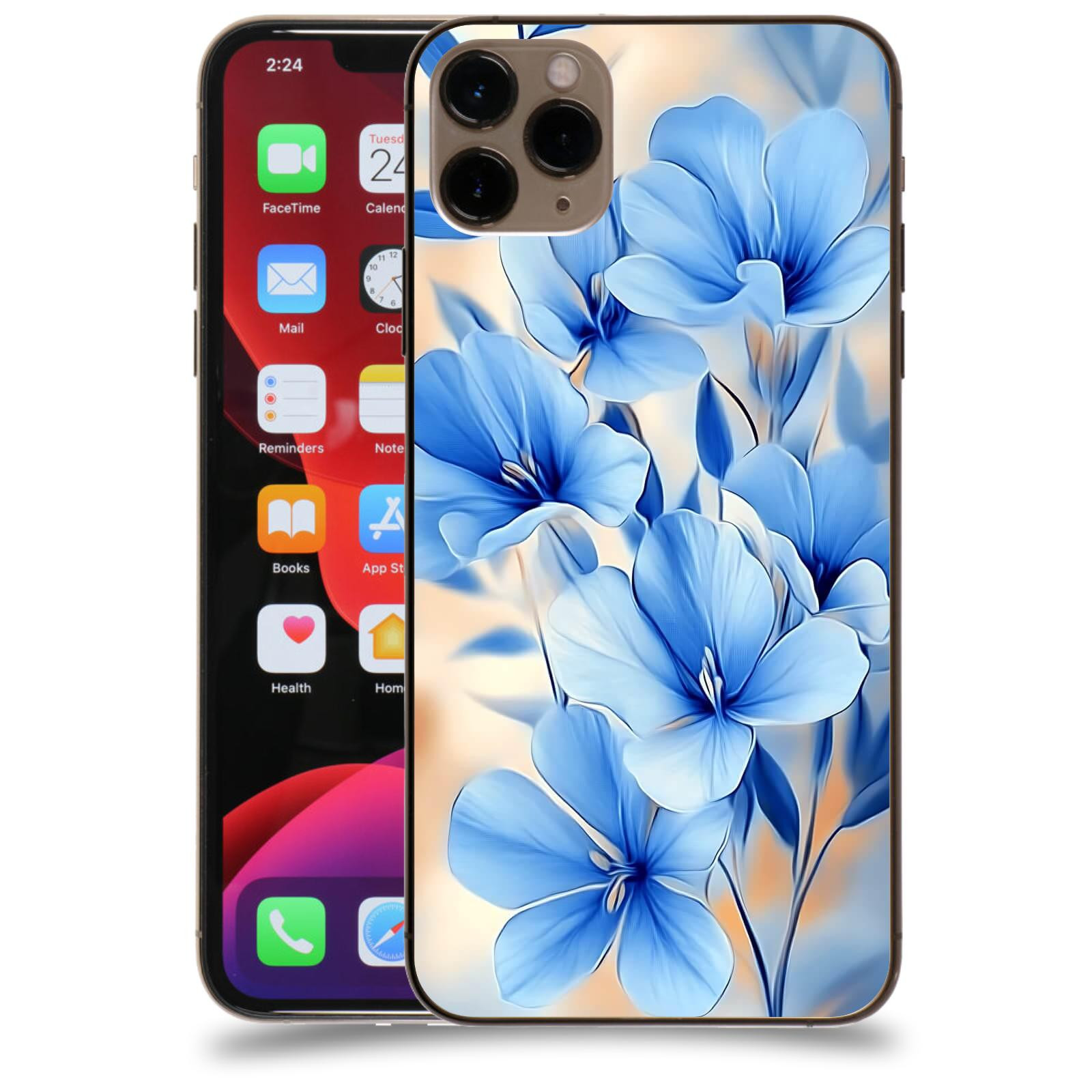 ACOVER Kryt na mobil Apple iPhone 11 Pro Max - Modré květiny.