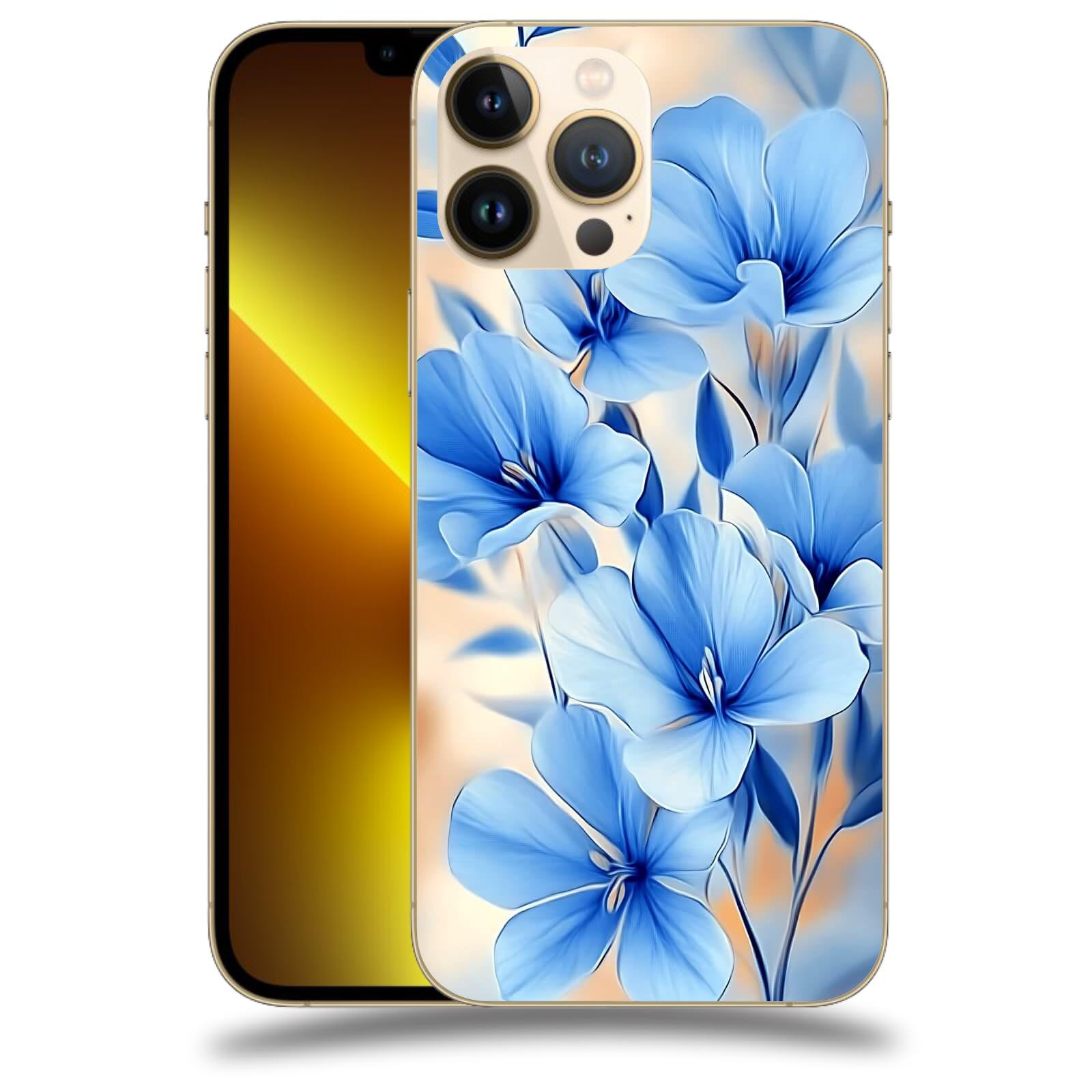 ACOVER Kryt na mobil Apple iPhone 13 Pro - Modré květiny.