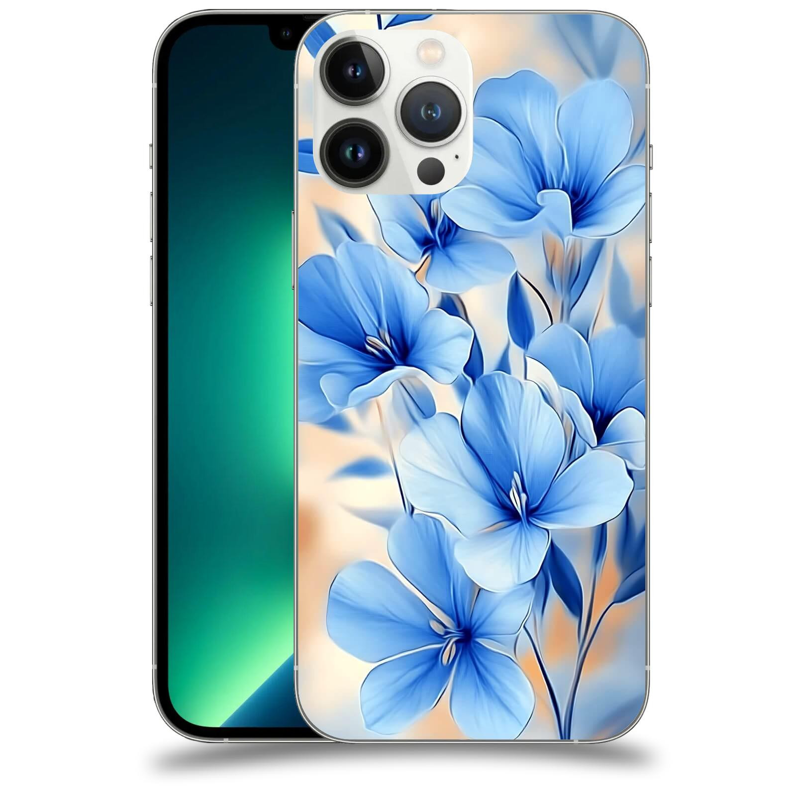 ACOVER Kryt na mobil Apple iPhone 13 Pro Max - Modré květiny.