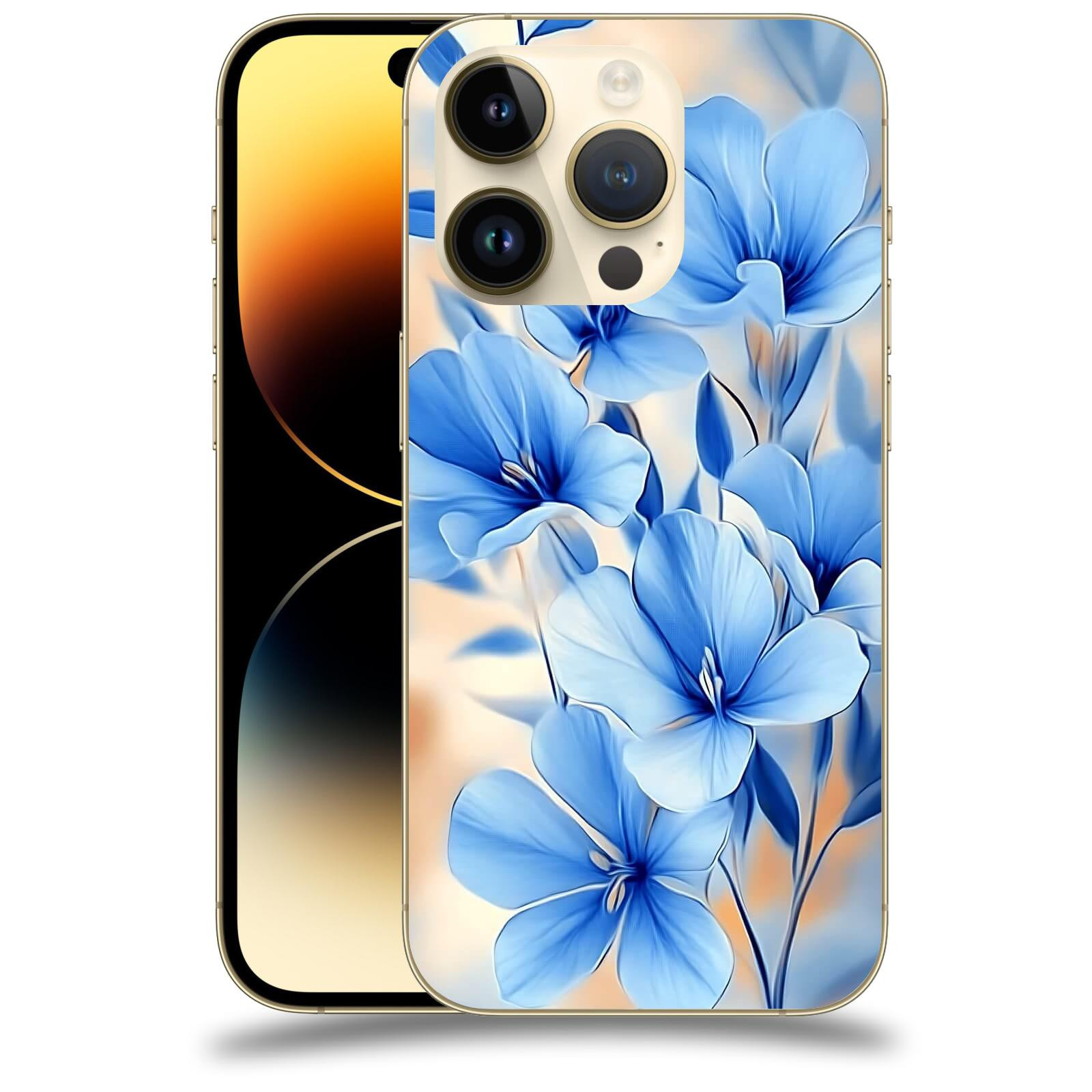 ACOVER Kryt na mobil Apple iPhone 14 Pro - Modré květiny.