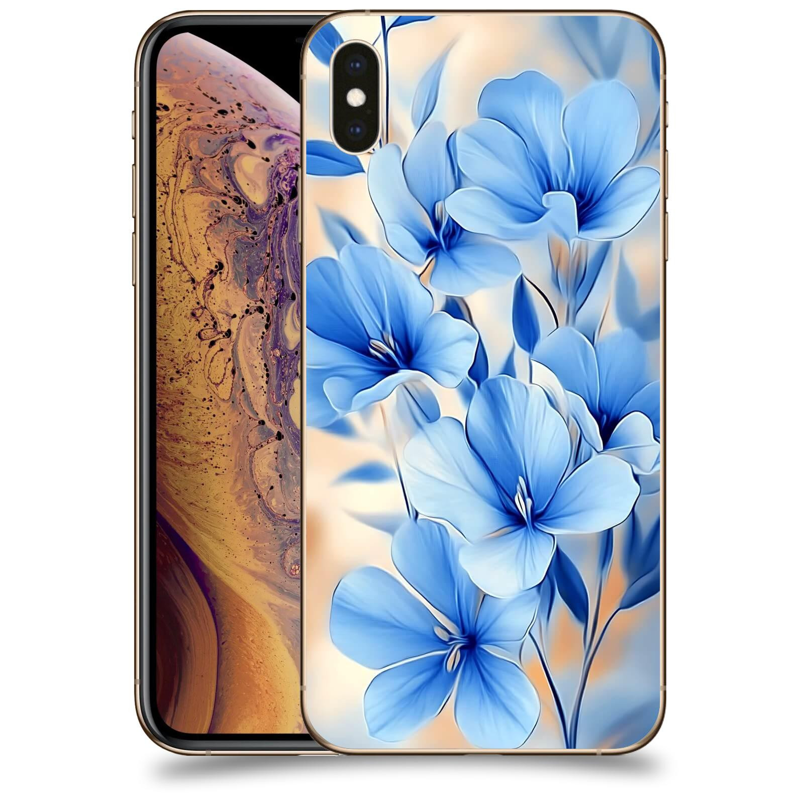 ACOVER Kryt na mobil Apple iPhone XS Max - Modré květiny.