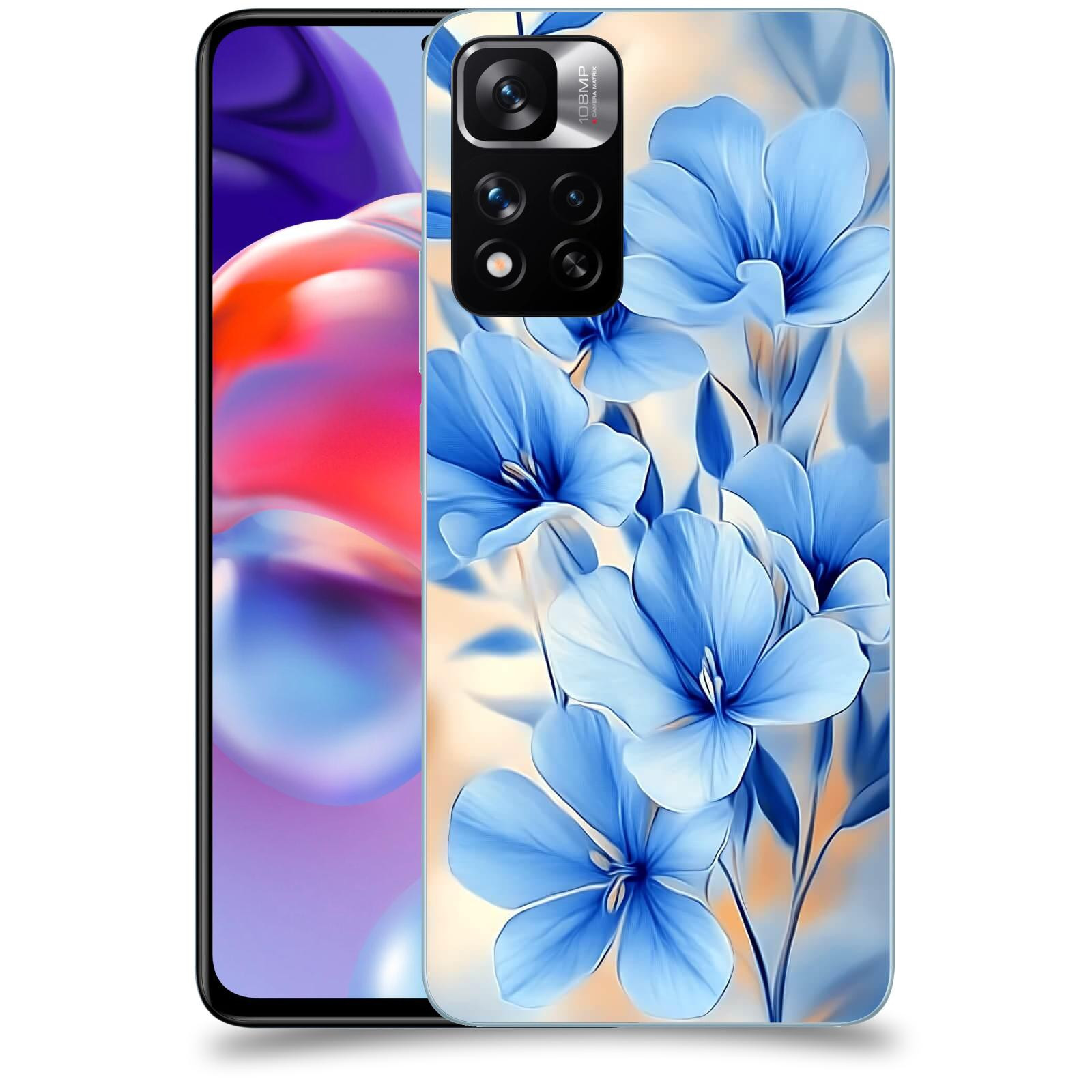 ACOVER Kryt na mobil Xiaomi Redmi Note 11 Pro+ 5G - Modré květiny.