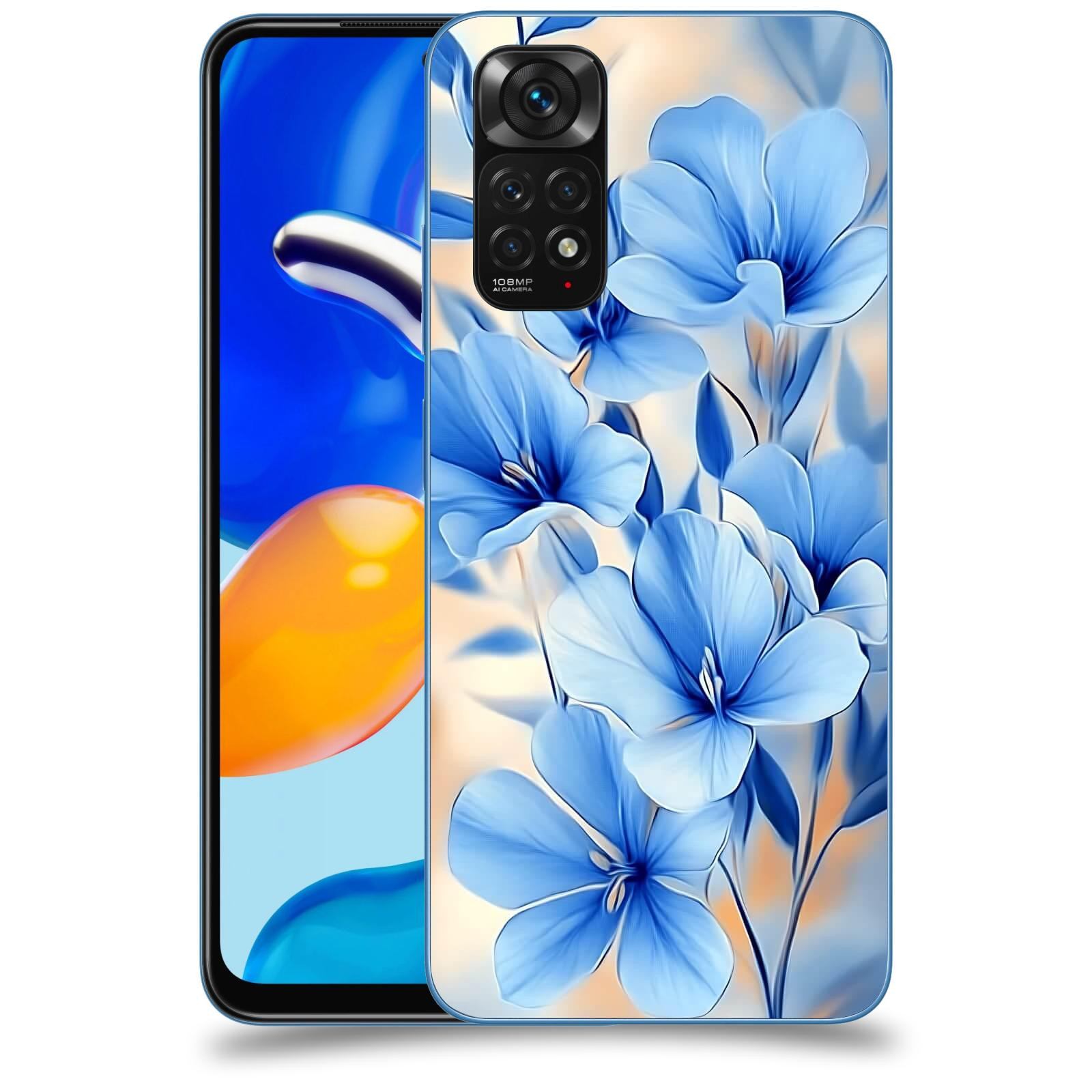 ACOVER Kryt na mobil Xiaomi Redmi Note 11S - Modré květiny.