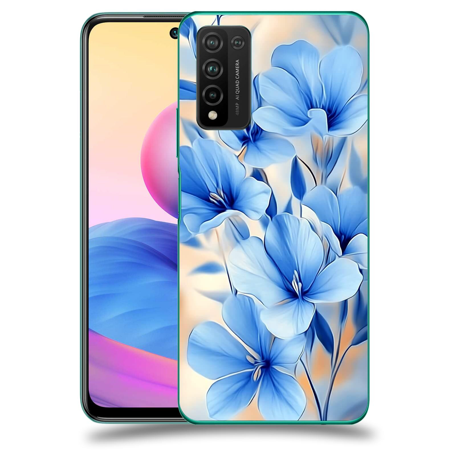 ACOVER Kryt na mobil Honor 10X Lite - Modré květiny.