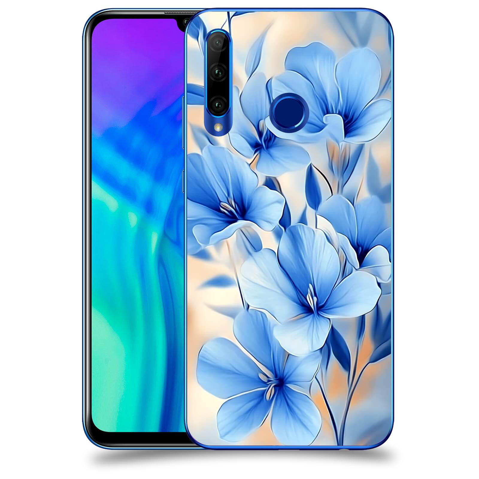 ACOVER Kryt na mobil Honor 20 Lite - Modré květiny.