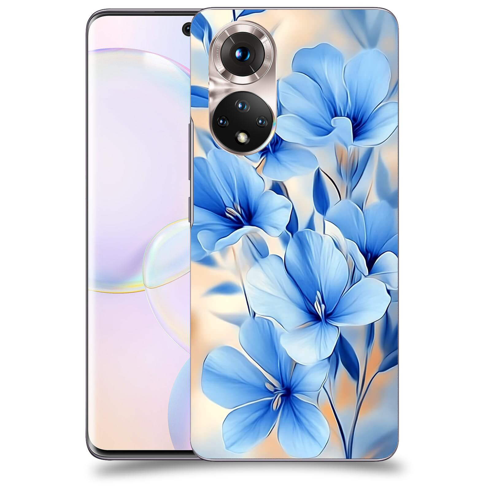 ACOVER Kryt na mobil Honor 50 5G - Modré květiny.