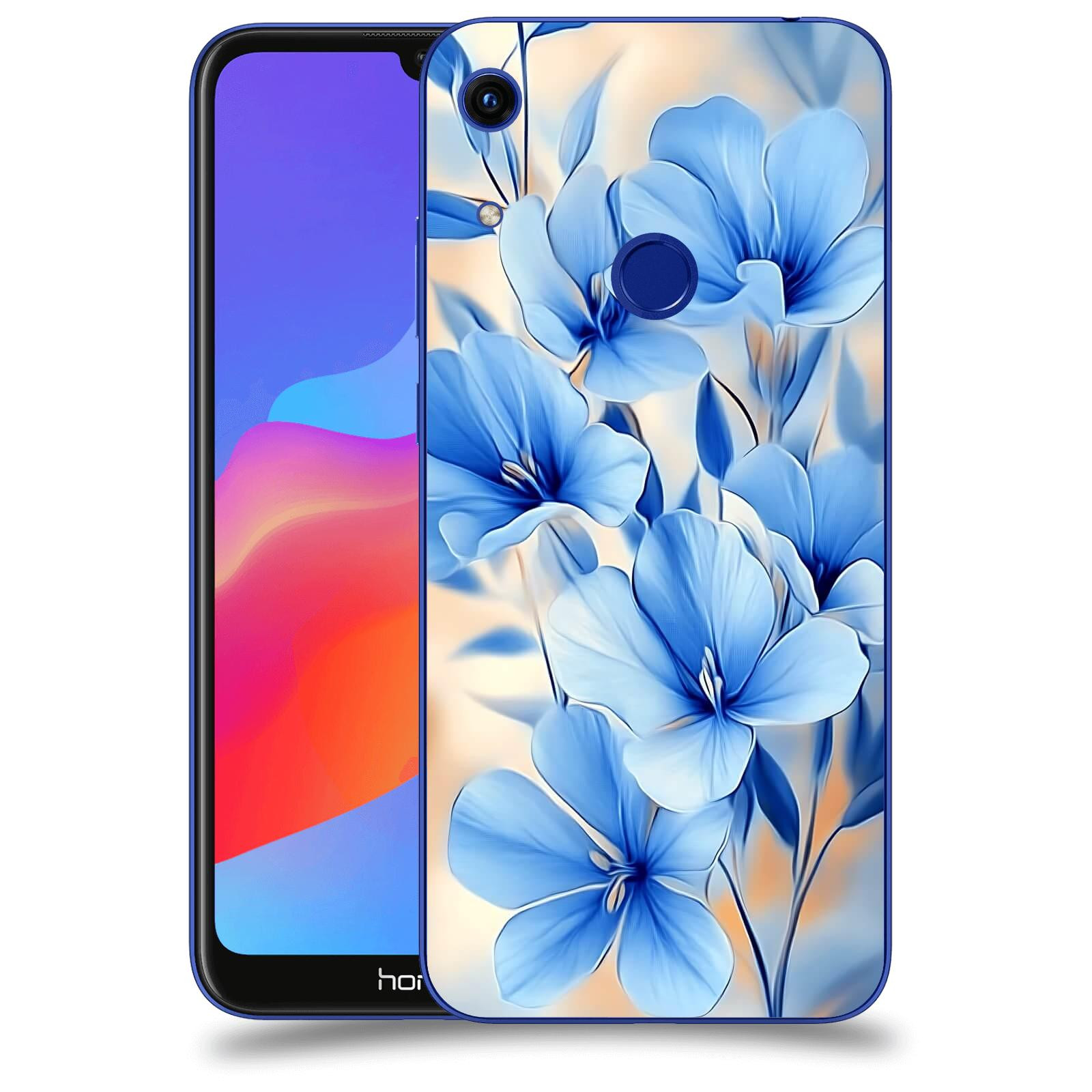 ACOVER Kryt na mobil Honor 8A - Modré květiny.