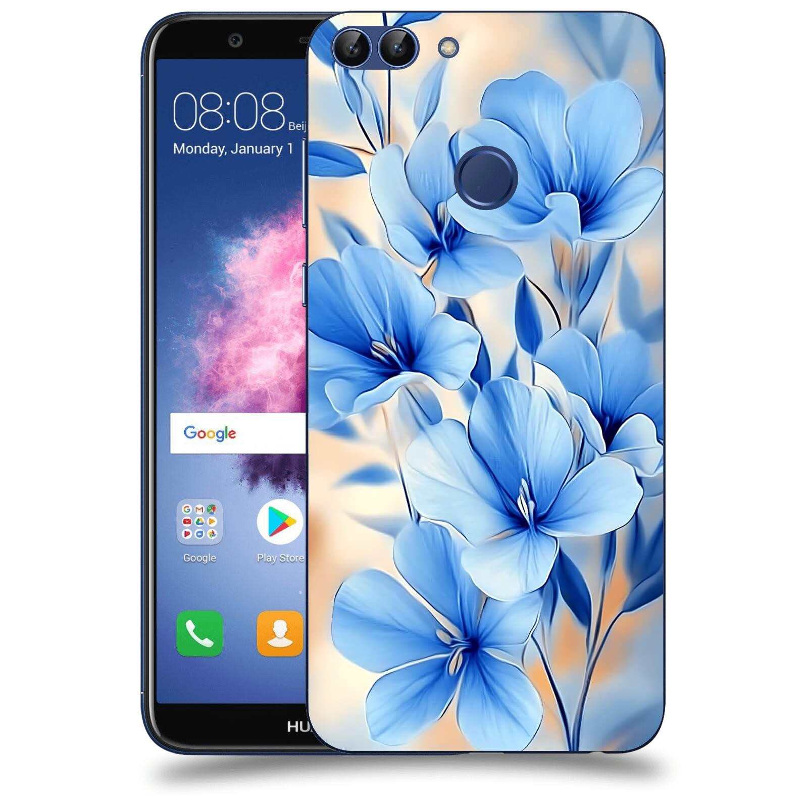 ACOVER Kryt na mobil Huawei P Smart - Modré květiny.