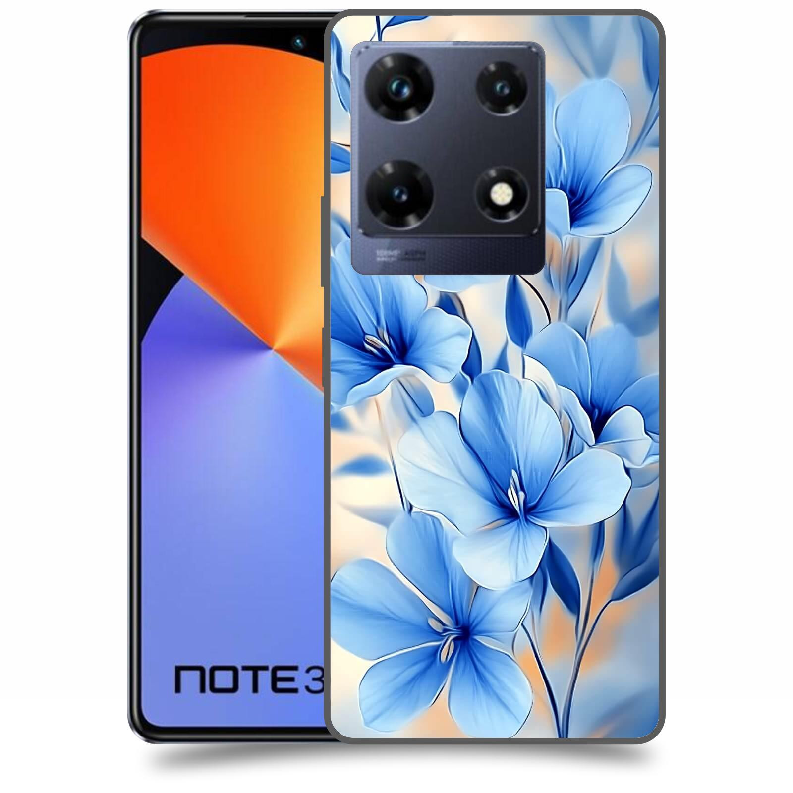 ACOVER Kryt na mobil Infinix Note 30 PRO - Modré květiny.