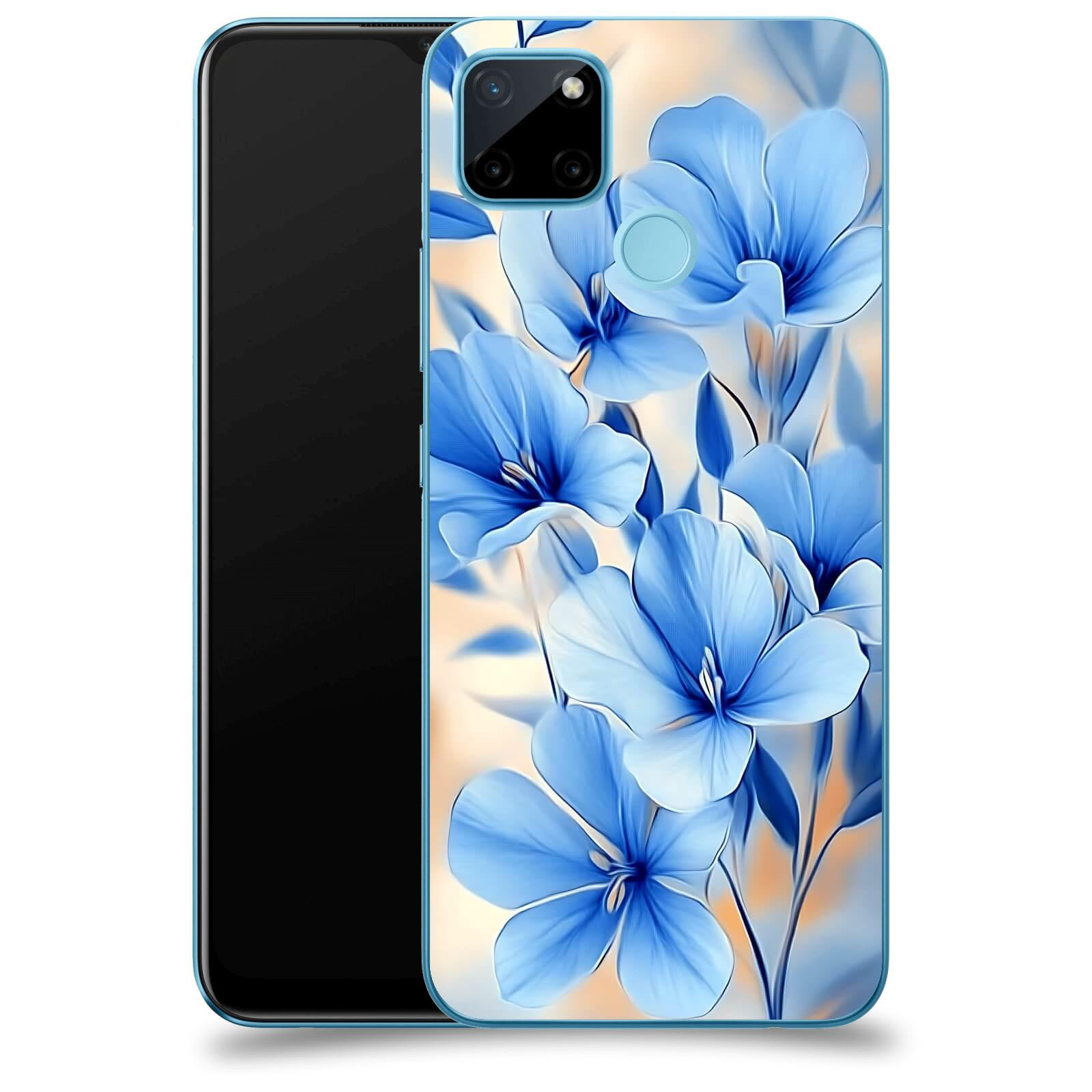 ACOVER Kryt na mobil Realme C21Y - Modré květiny.