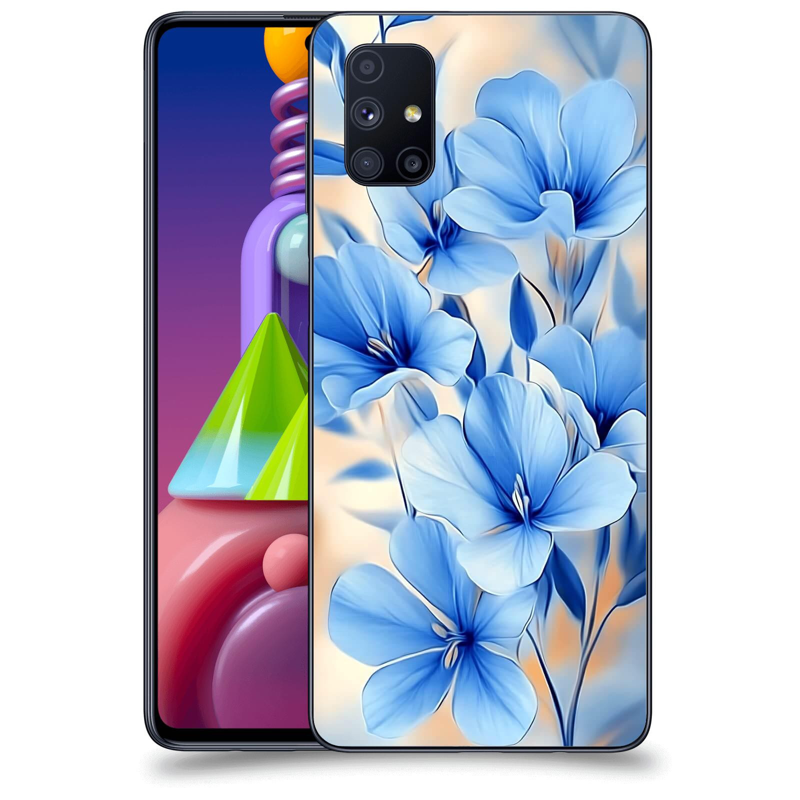 ACOVER Kryt na mobil Samsung Galaxy M51 M515F - Modré květiny.