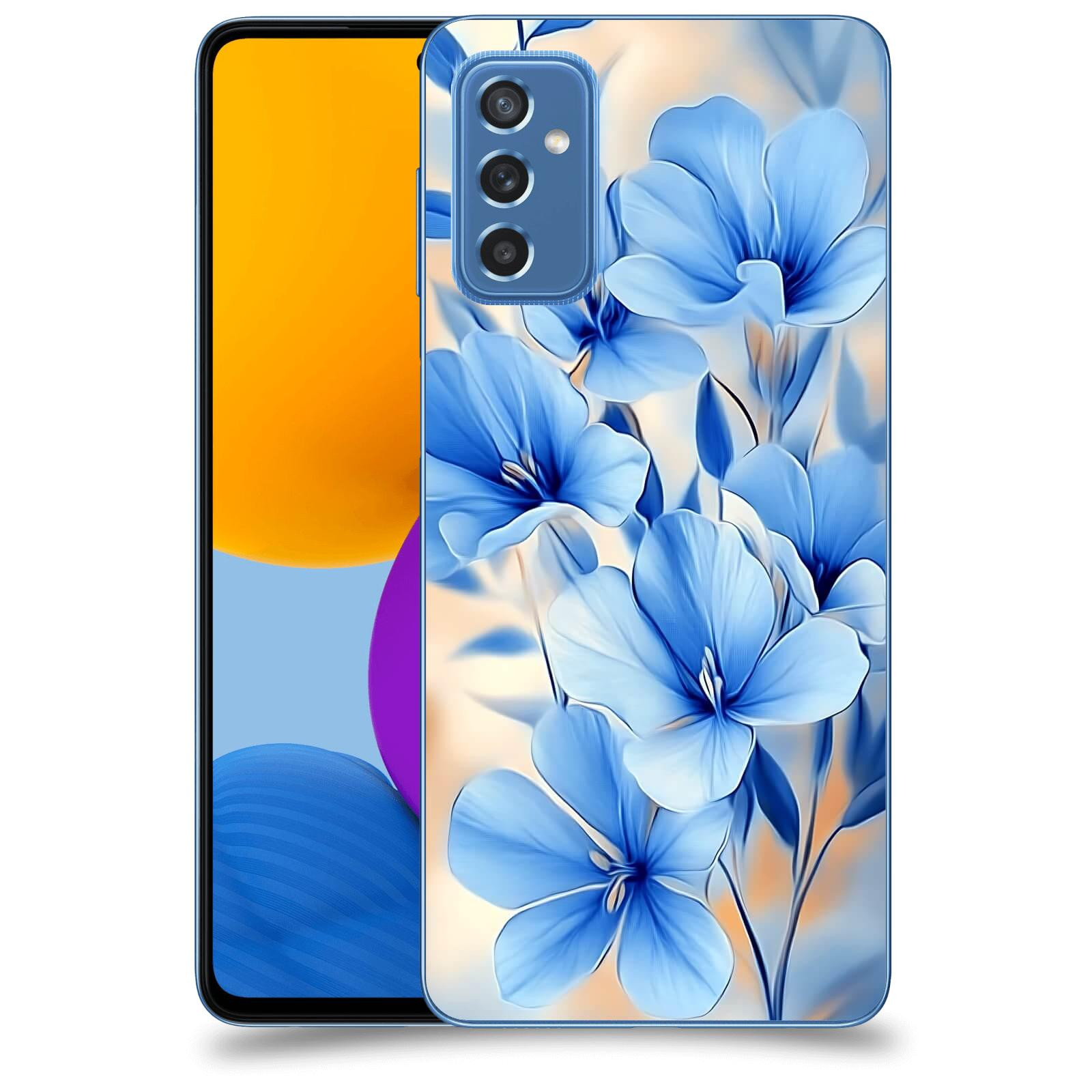 ACOVER Kryt na mobil Samsung Galaxy M52 5G - Modré květiny.