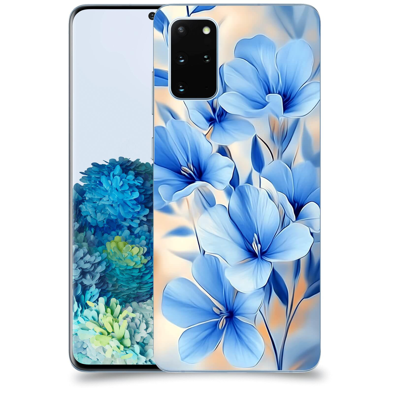 ACOVER Kryt na mobil Samsung Galaxy S20+ G985F - Modré květiny.