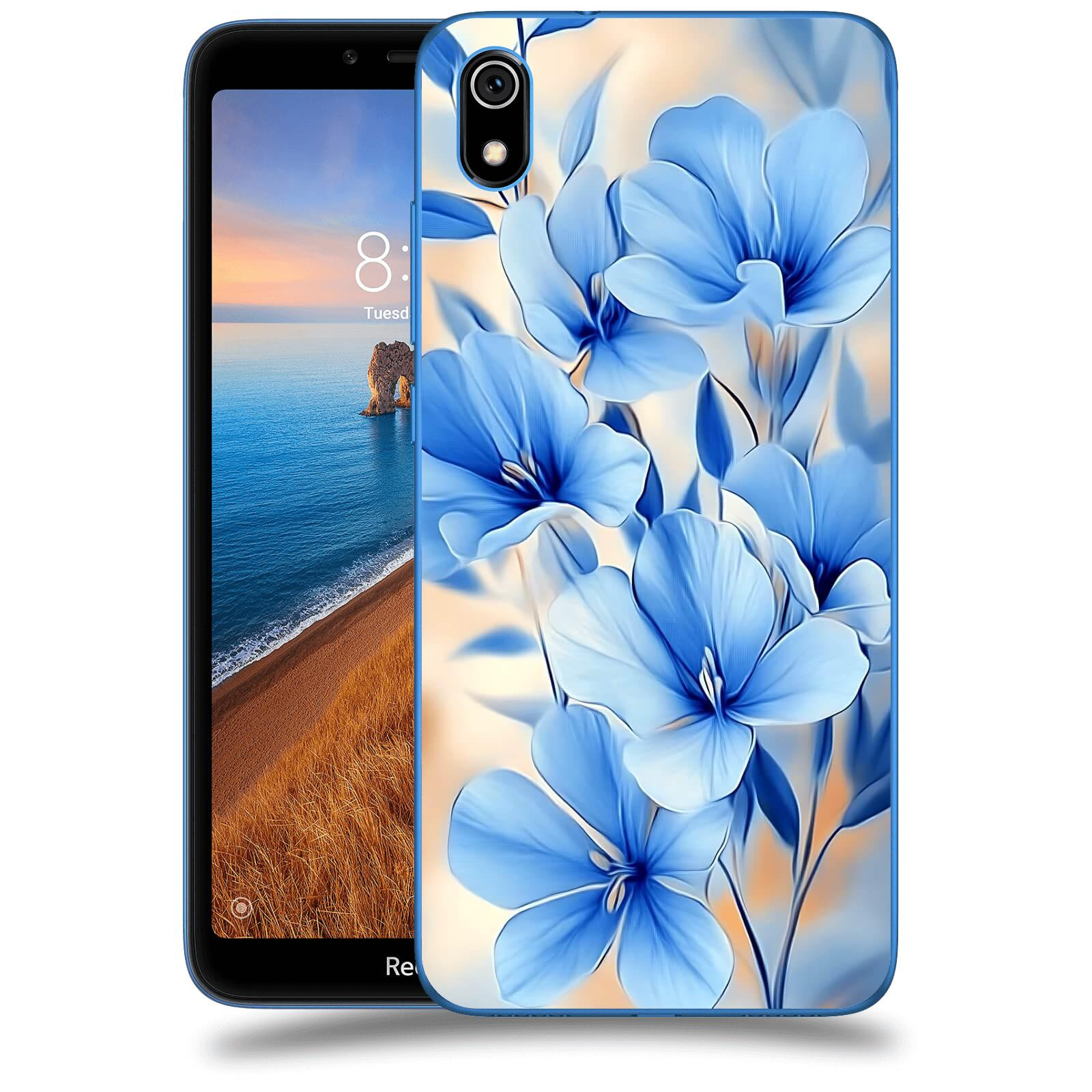 ACOVER Kryt na mobil Xiaomi Redmi 7A - Modré květiny.