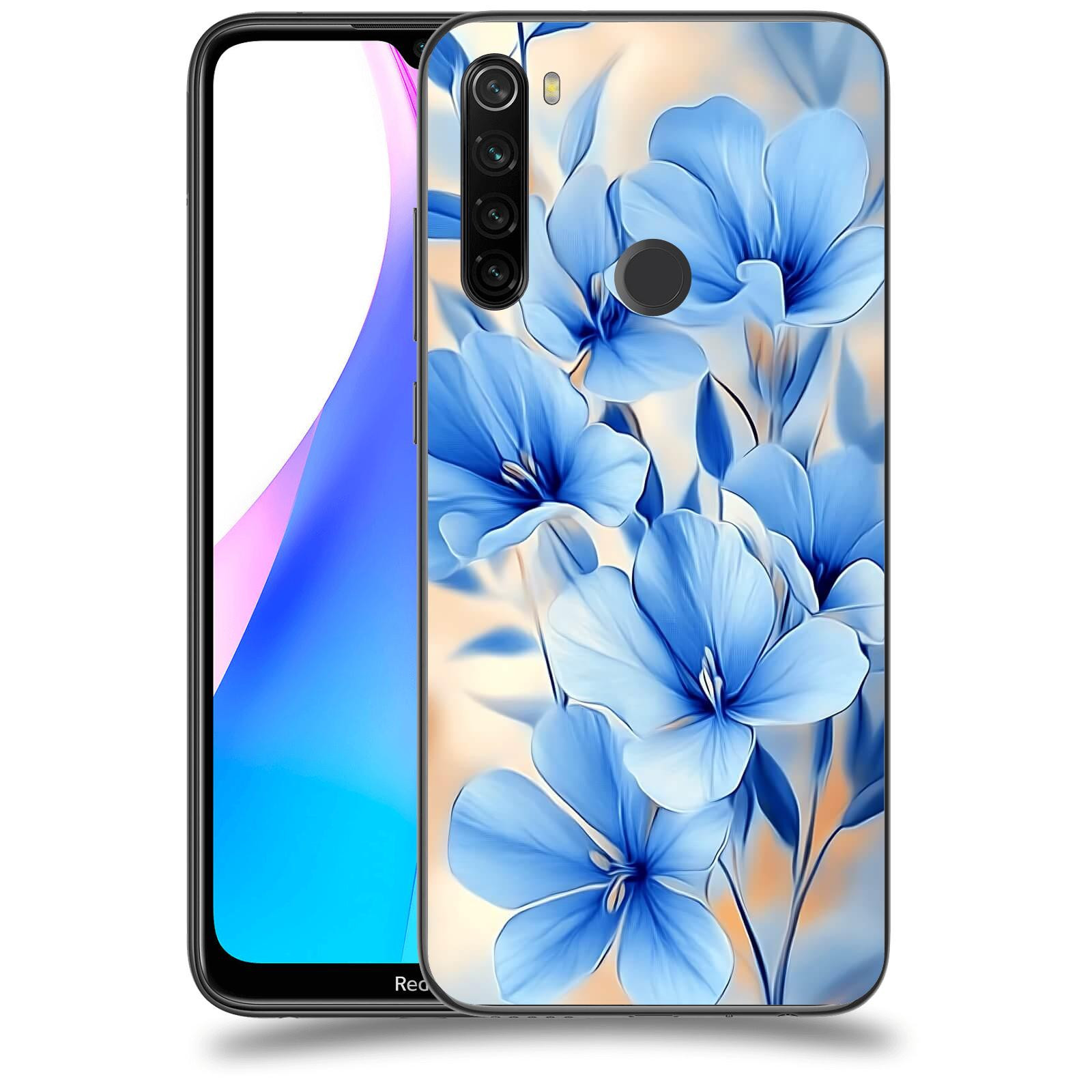 ACOVER Kryt na mobil Xiaomi Redmi Note 8T - Modré květiny.