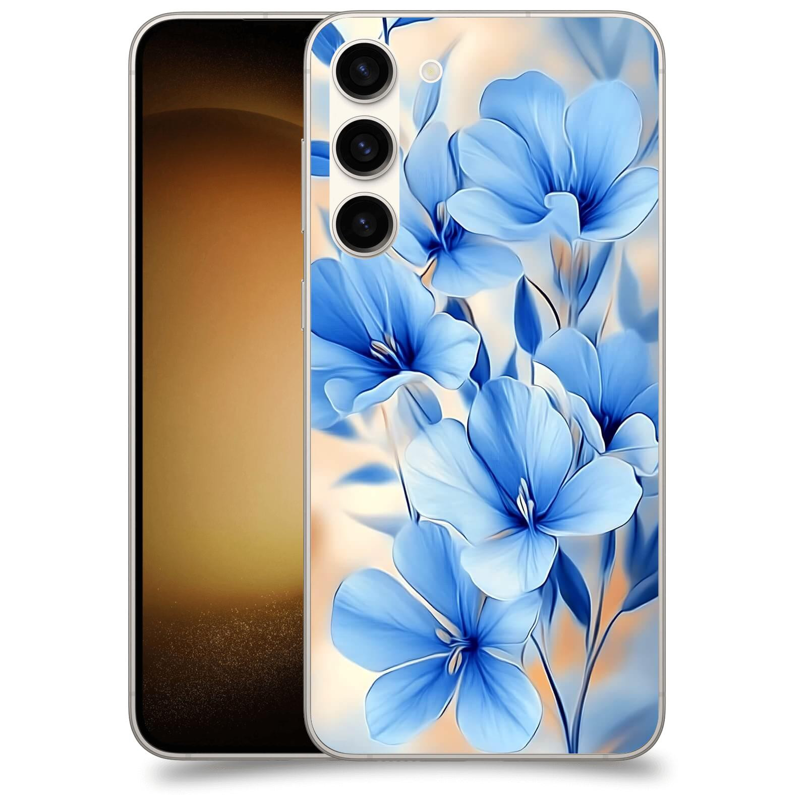 ACOVER Kryt na mobil Samsung Galaxy S23+ 5G - Modré květiny.