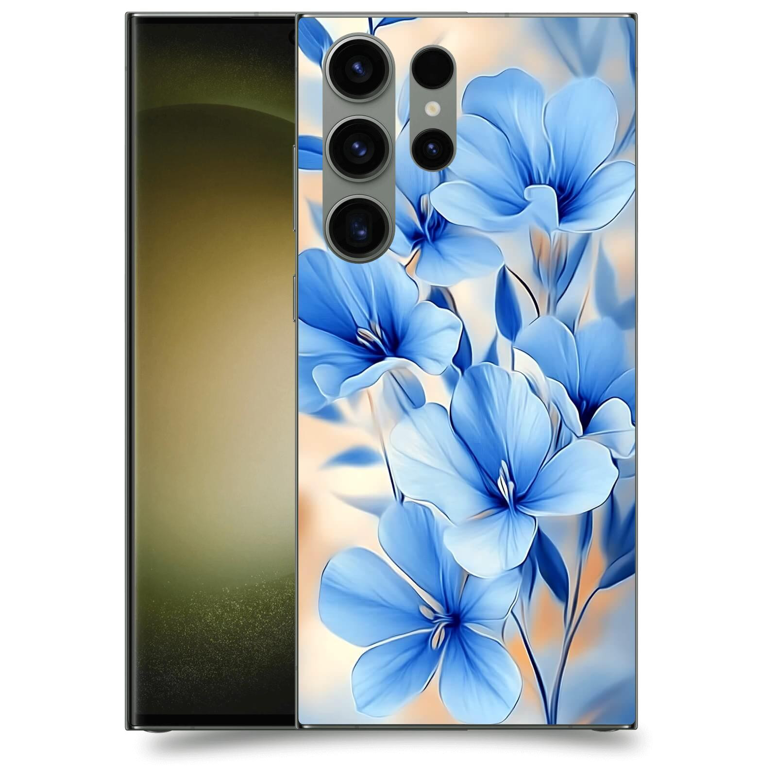 ACOVER Kryt na mobil Samsung Galaxy S23 Ultra 5G - Modré květiny.