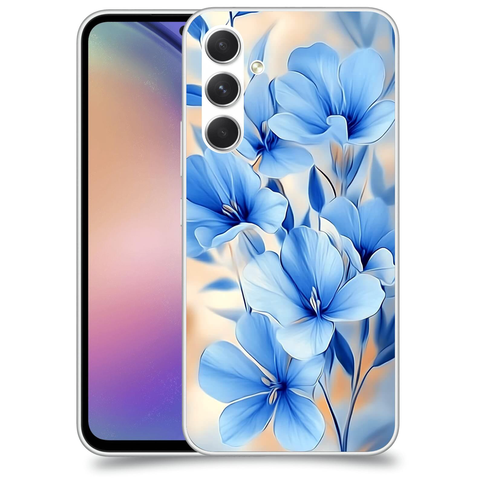 ACOVER Kryt na mobil Samsung Galaxy M54 5G - Modré květiny.