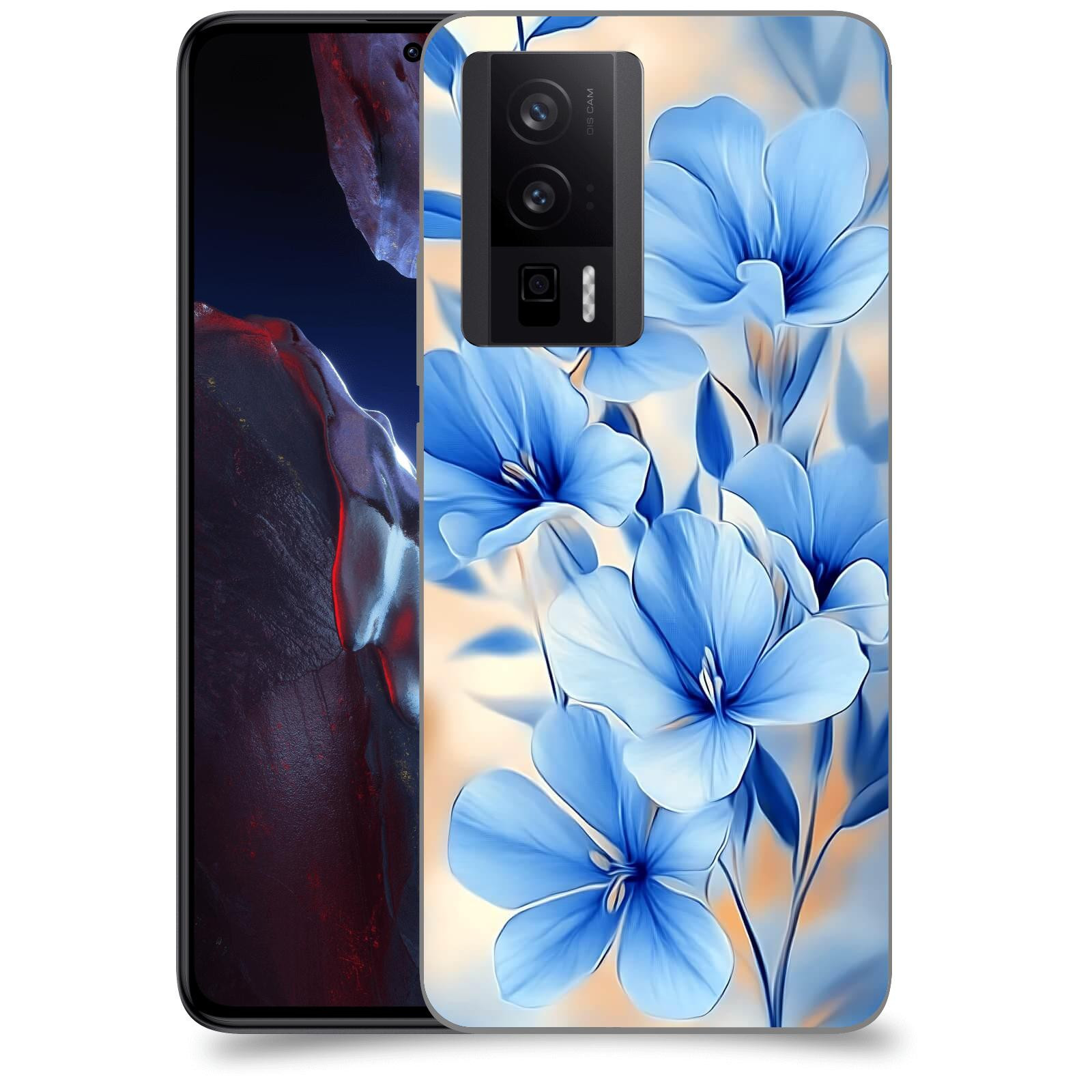 ACOVER Kryt na mobil Xiaomi Poco F5 Pro 5G - Modré květiny.