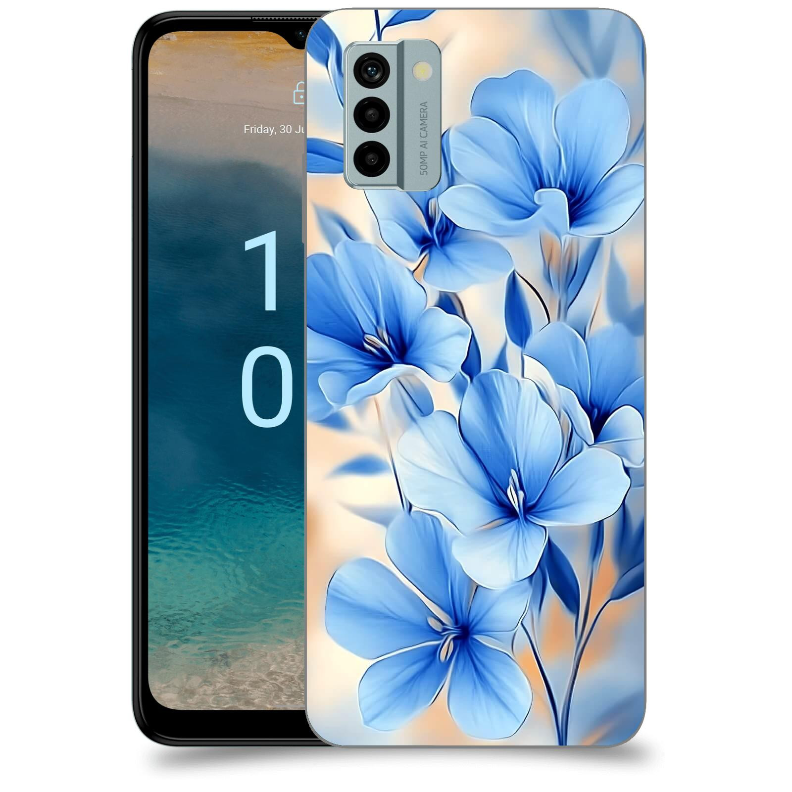 ACOVER Kryt na mobil Nokia G22 - Modré květiny.