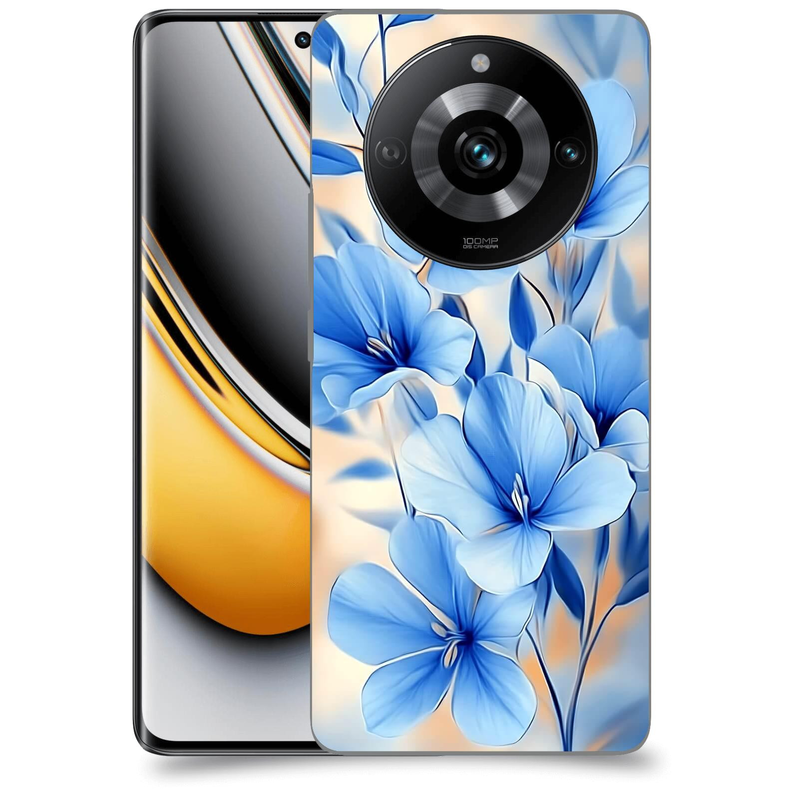 ACOVER Kryt na mobil Realme 11 Pro 5G - Modré květiny.