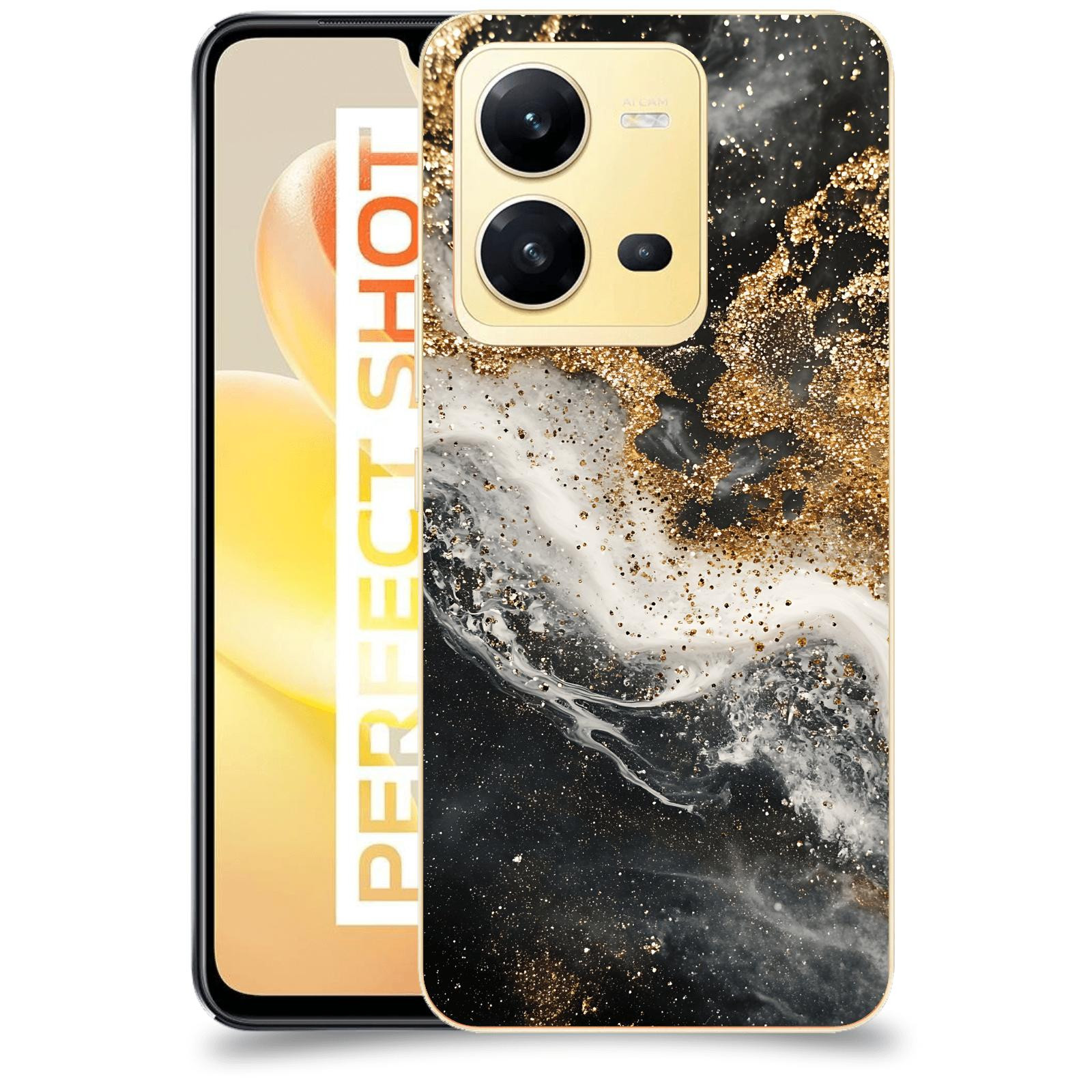 ACOVER Kryt na mobil Vivo X80 Lite - Liquid Gold I