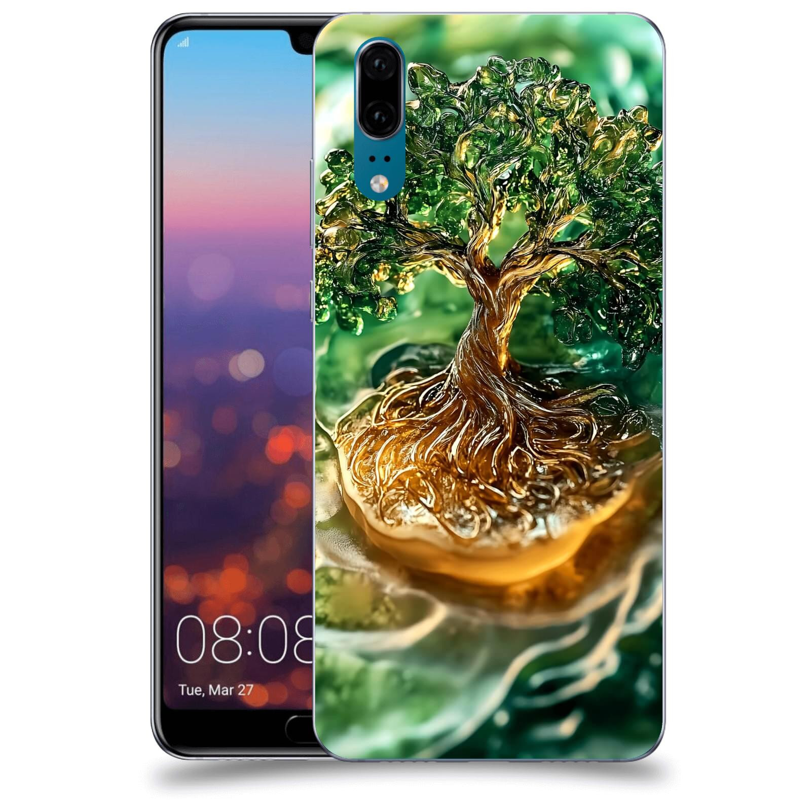 ACOVER Kryt na mobil Huawei P20 - Golden Moss III
