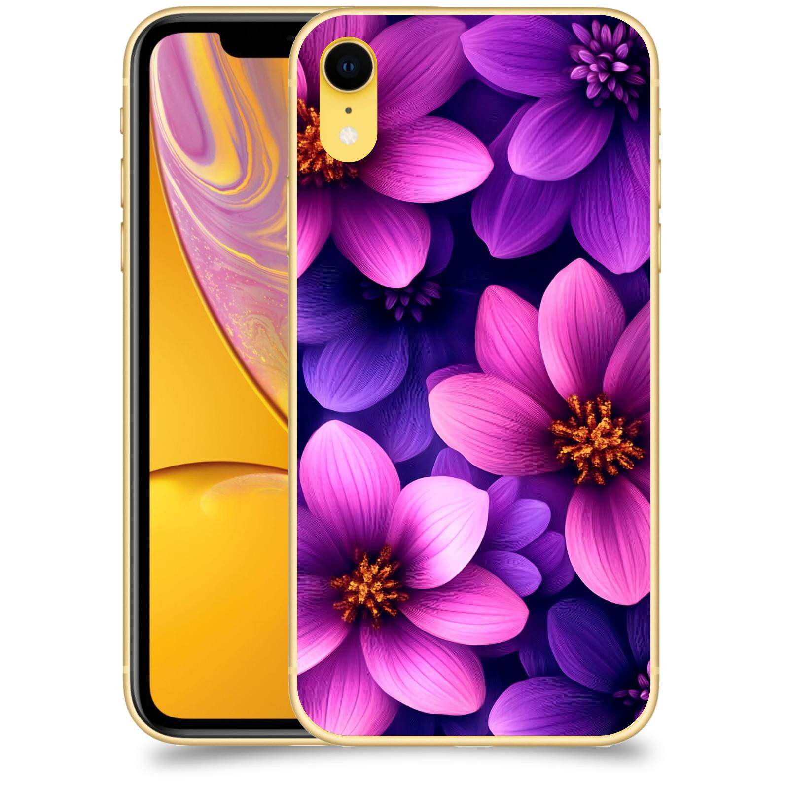 ACOVER Kryt na mobil Apple iPhone XR - Fialové květiny