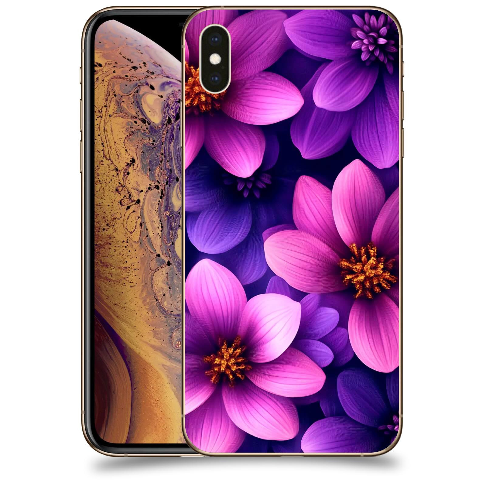 ACOVER Kryt na mobil Apple iPhone XS Max - Fialové květiny