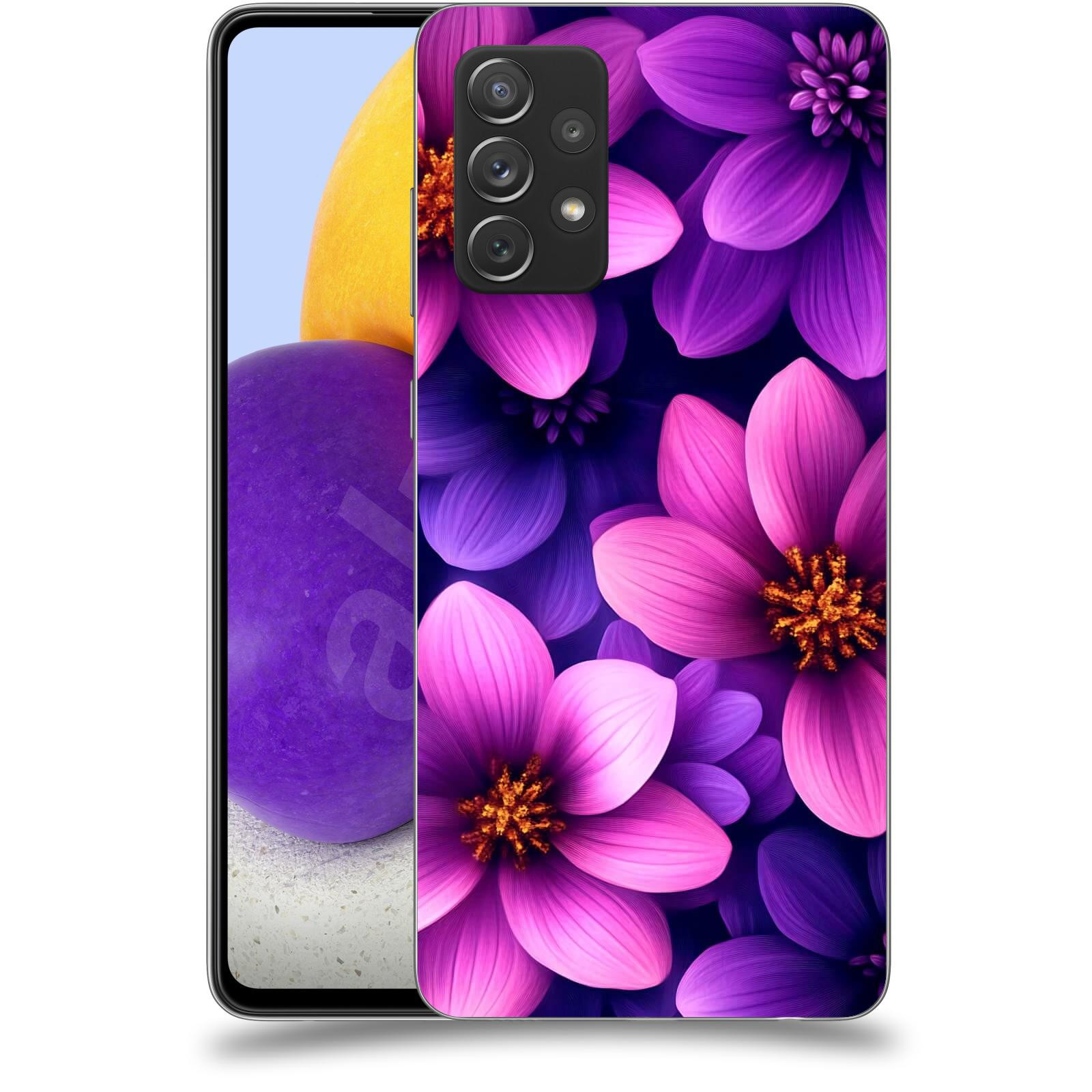 ACOVER Kryt na mobil Samsung Galaxy A72 A725F - Fialové květiny