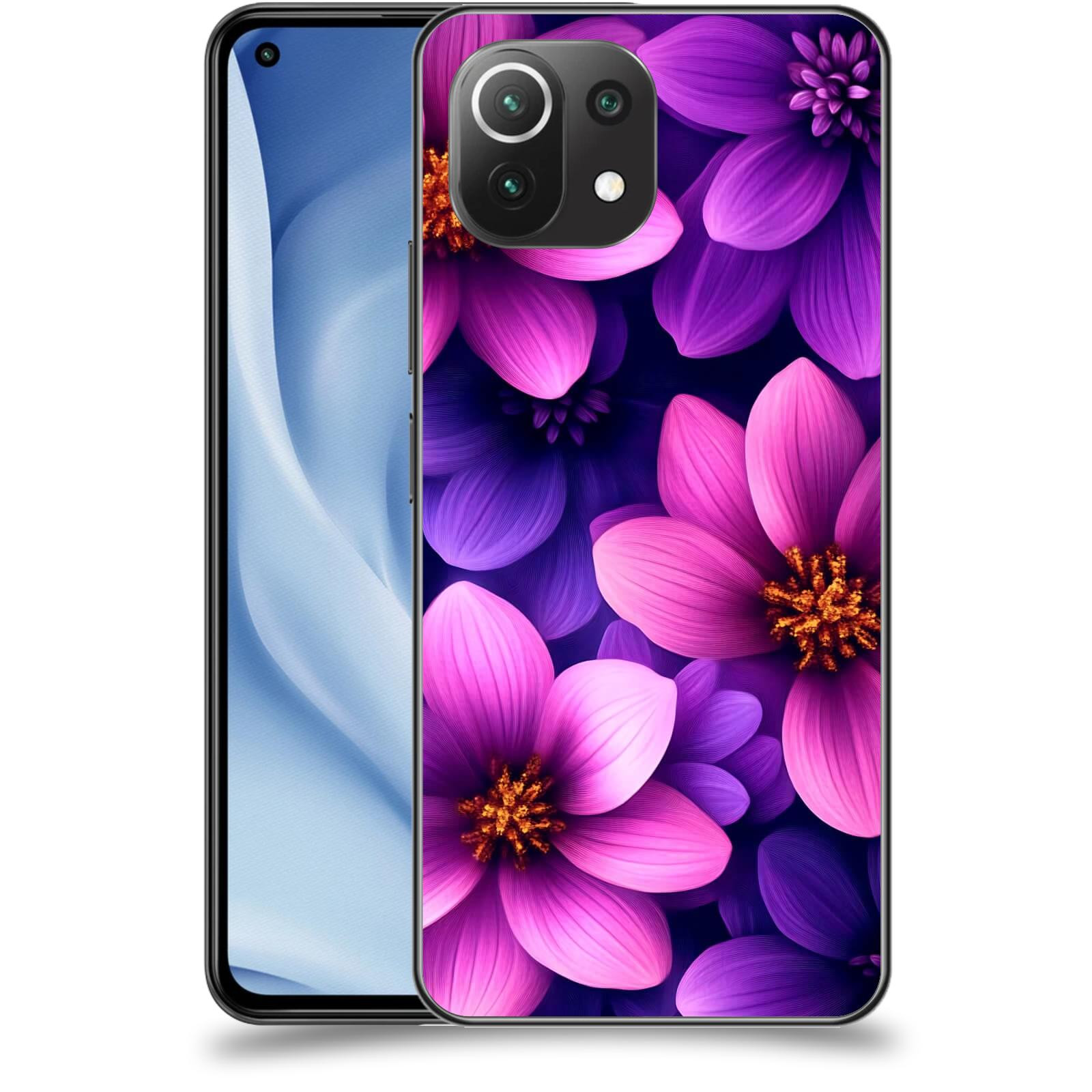 ACOVER Kryt na mobil Xiaomi Mi 11 Lite - Fialové květiny
