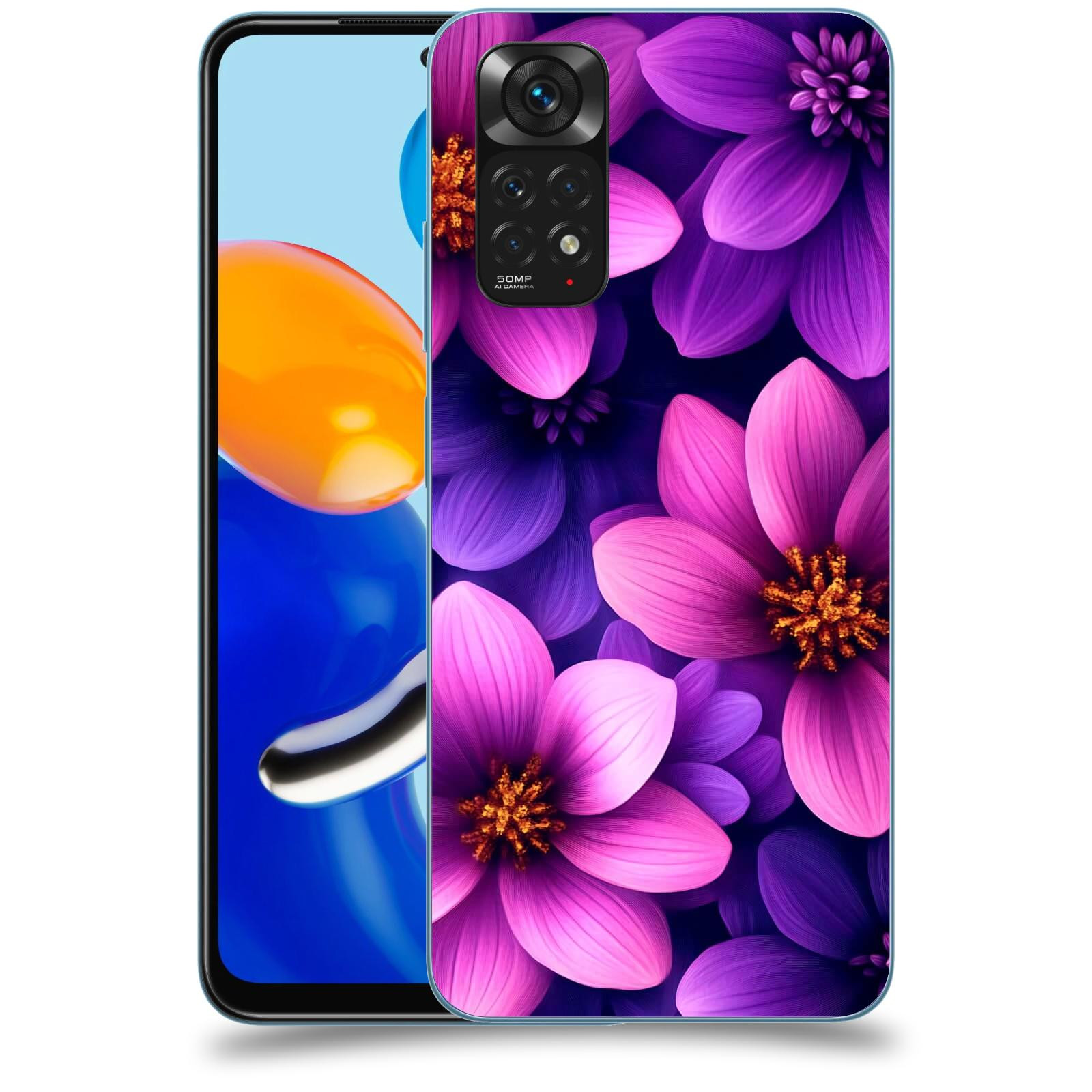 ACOVER Kryt na mobil Xiaomi Redmi Note 11 - Fialové květiny