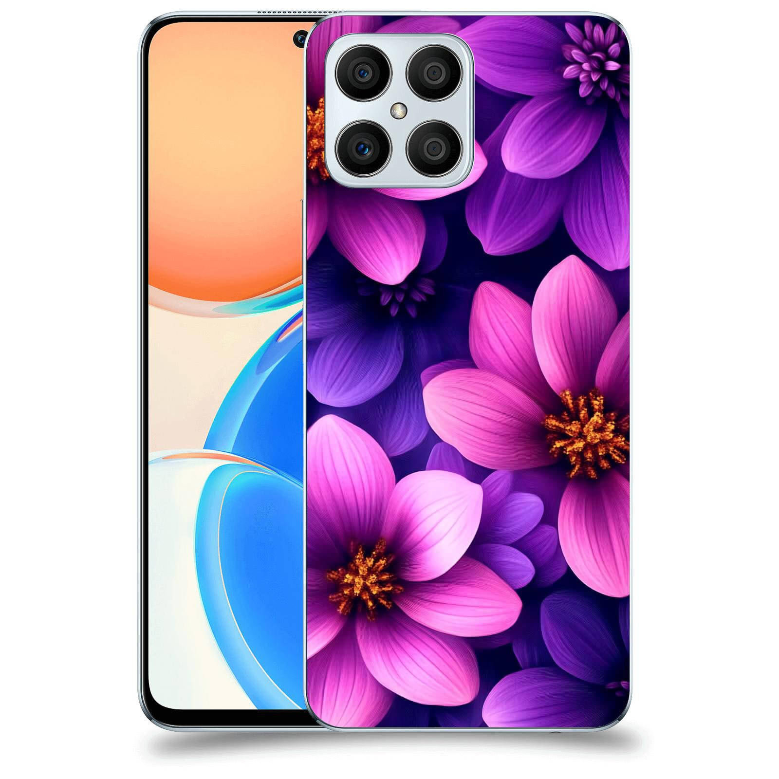 ACOVER Kryt na mobil Honor X8 5G - Fialové květiny