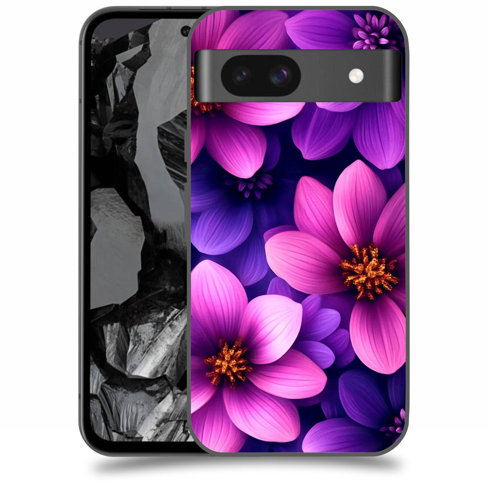 ACOVER Kryt na mobil Google Pixel 8A - Fialové květiny
