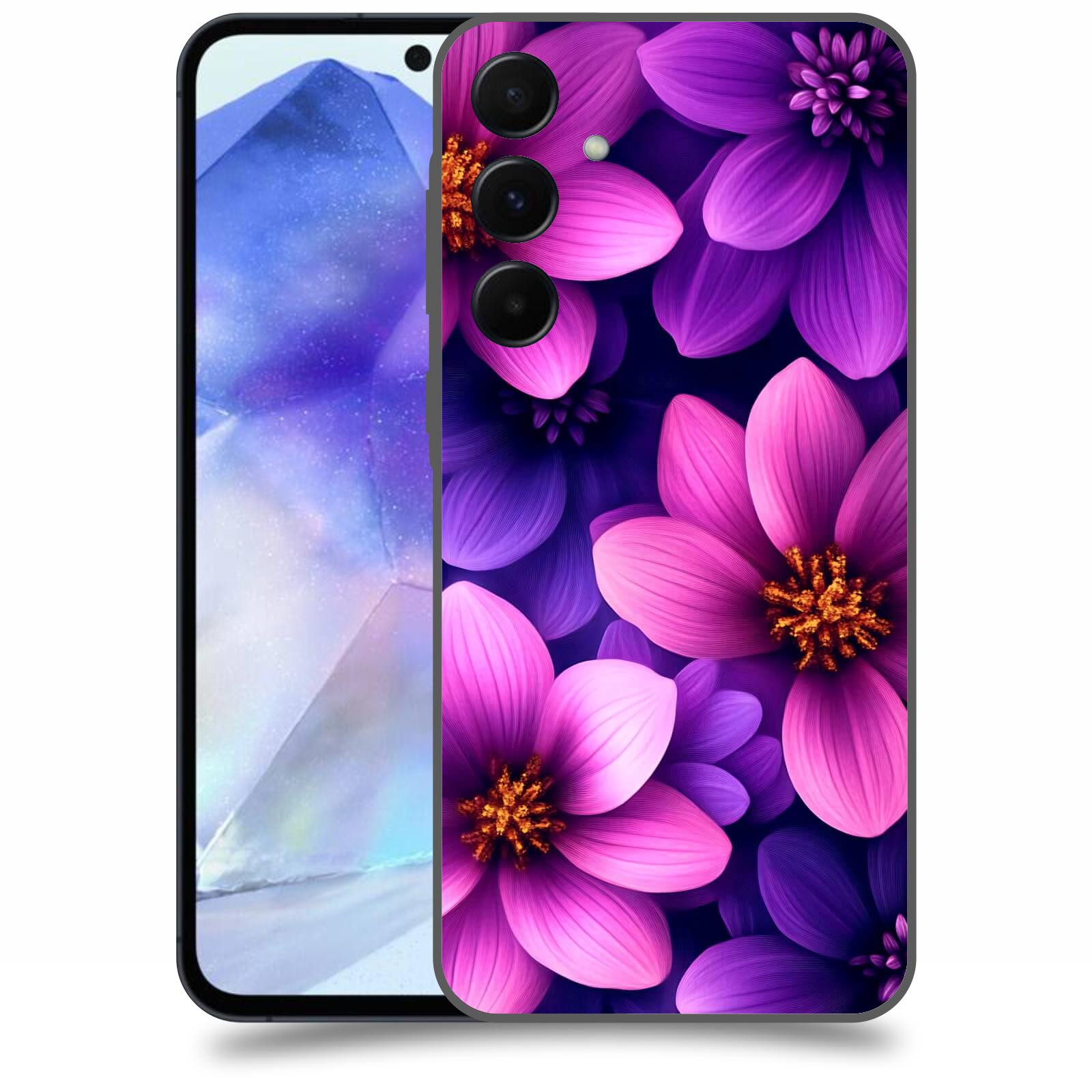 ACOVER Kryt na mobil Samsung Galaxy A55 5G - Fialové květiny