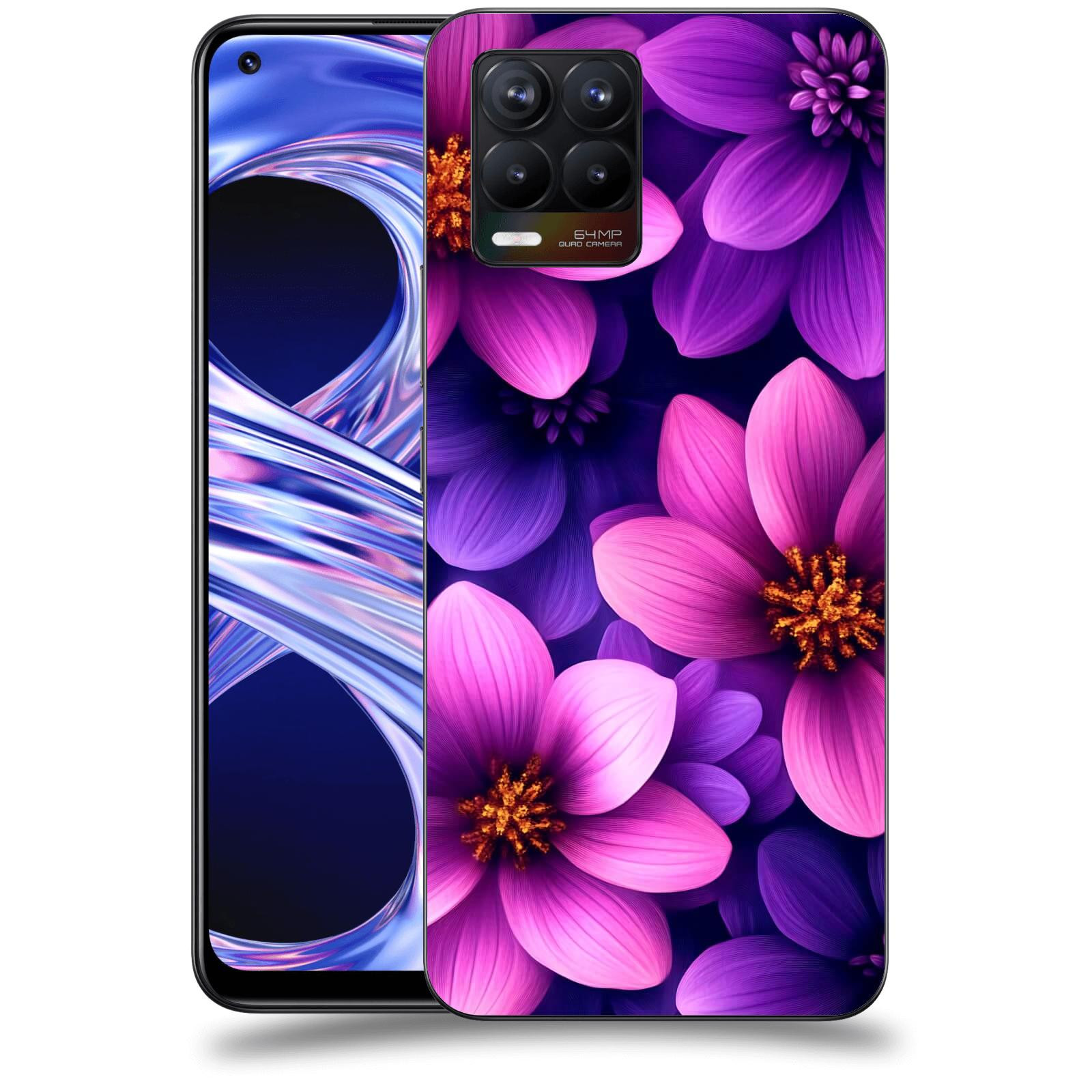 ACOVER Kryt na mobil Realme 8 - Fialové květiny
