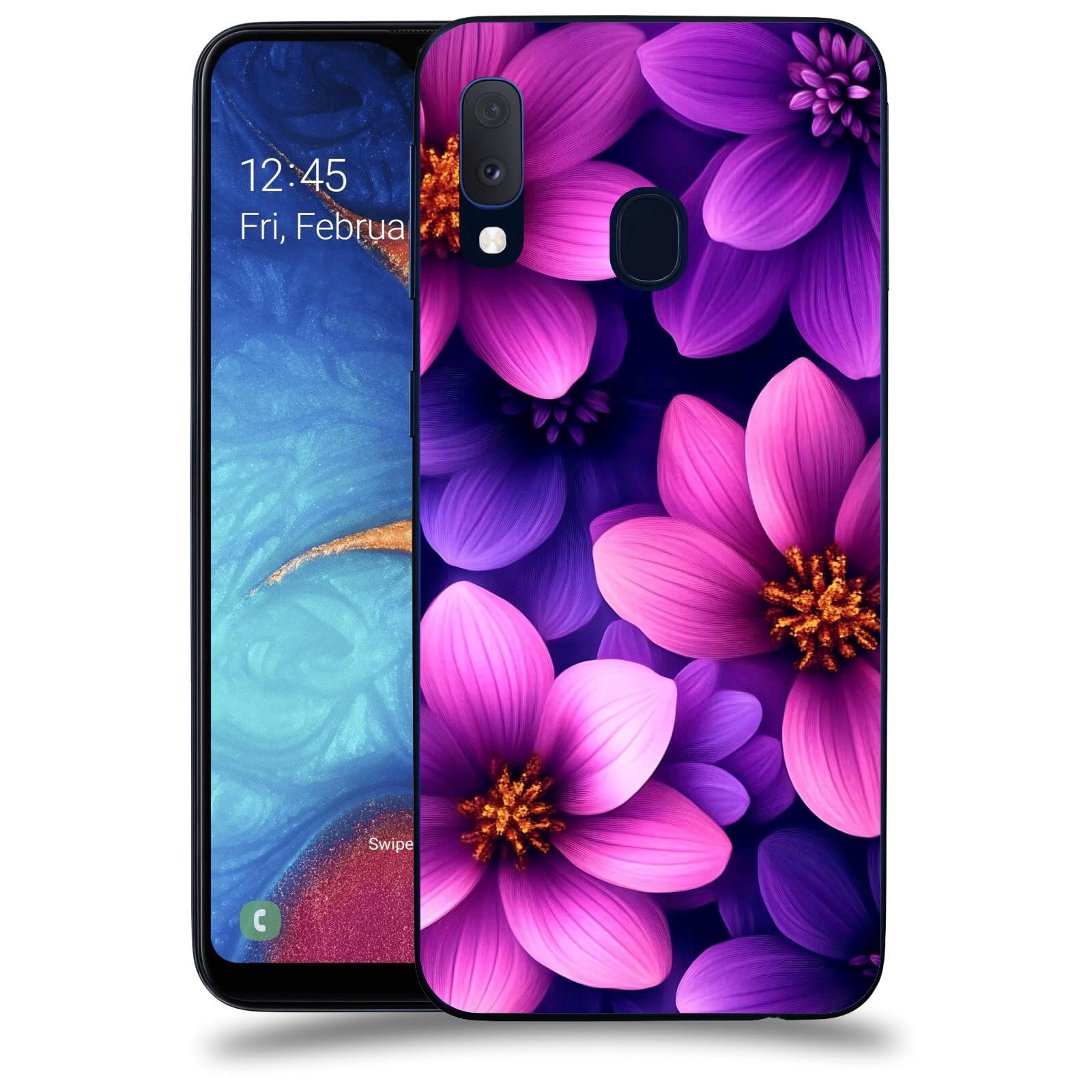 ACOVER Kryt na mobil Samsung Galaxy A20e A202F - Fialové květiny