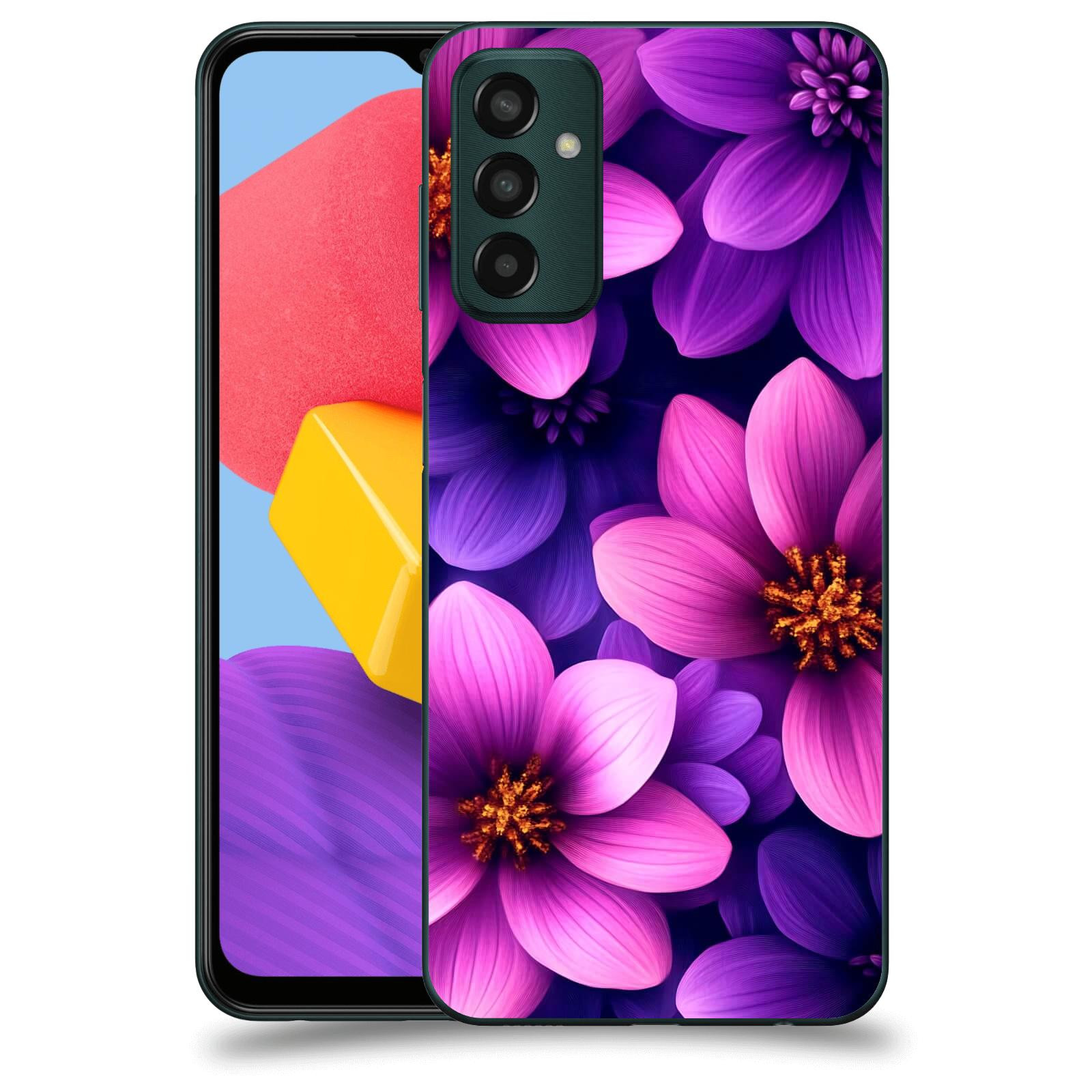 ACOVER Kryt na mobil Samsung Galaxy M13 M135F - Fialové květiny